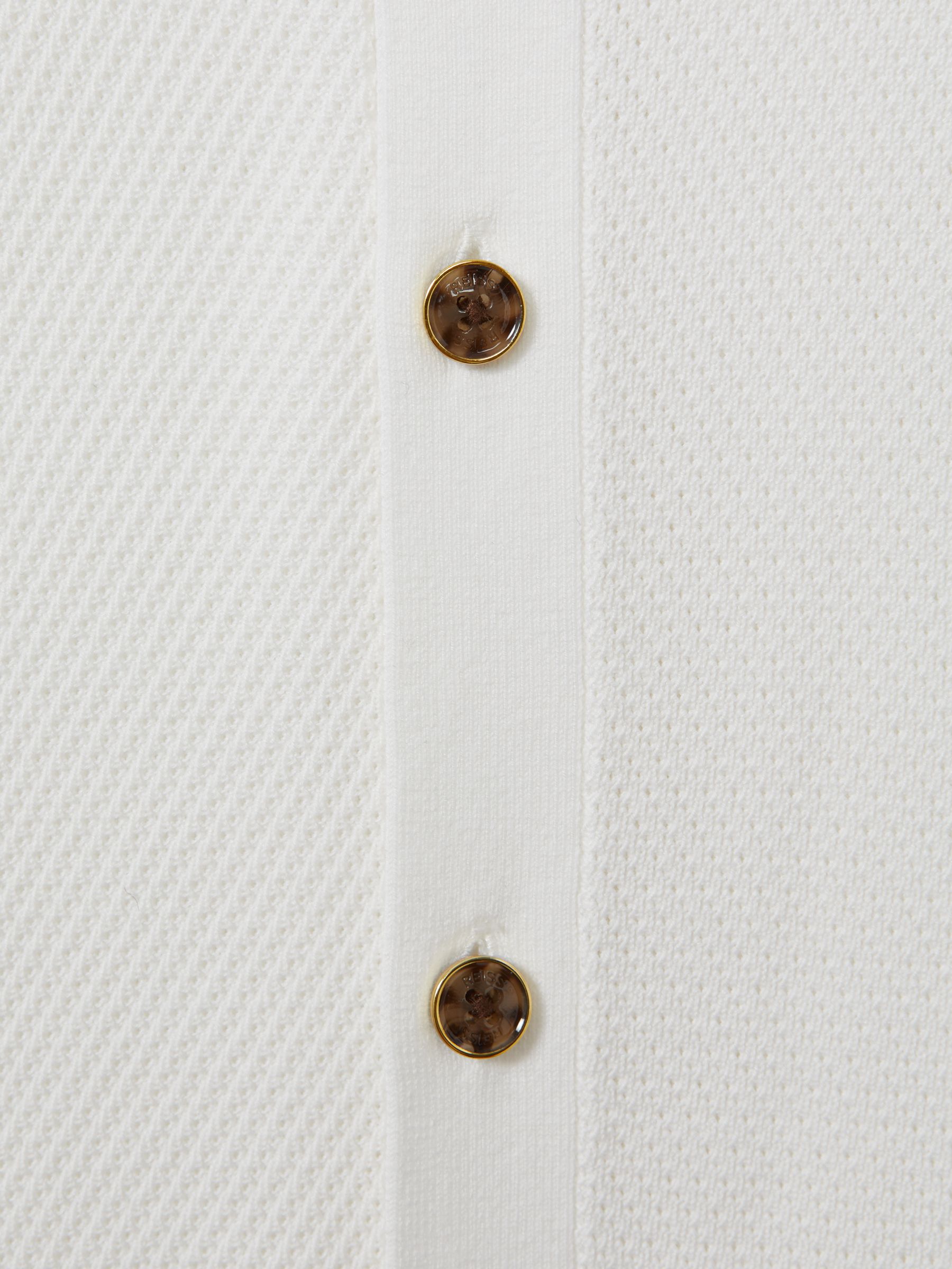 Cotton Blend Textured Shirt in White - Image 6 of 6