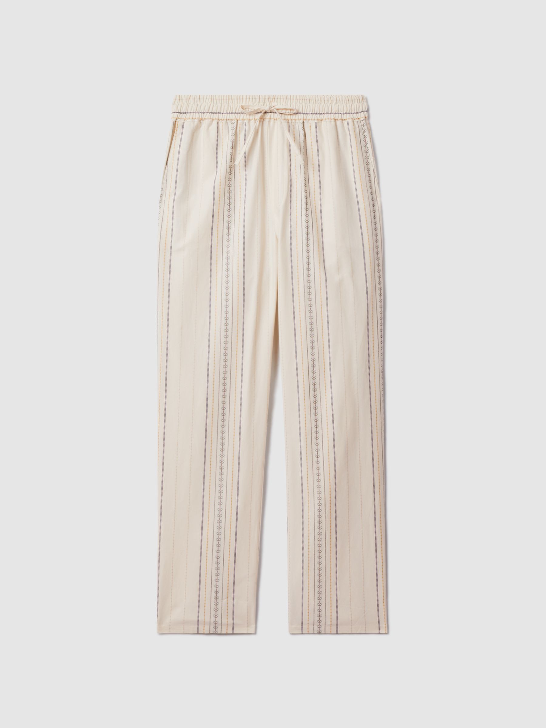 Les Deux Cotton Embroidered Trousers in Ivory - Image 2 of 6