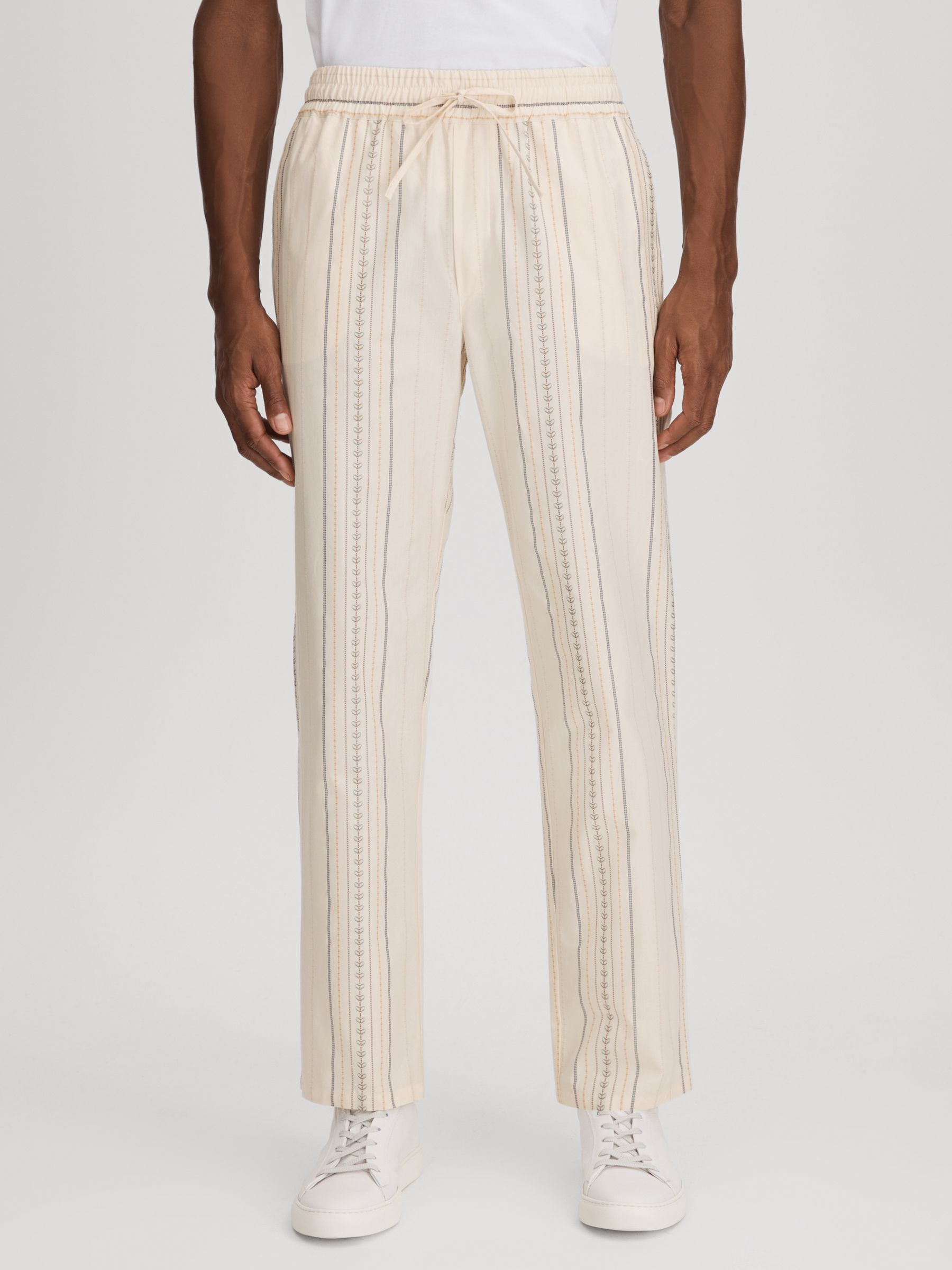 Les Deux Cotton Embroidered Trousers in Ivory - Image 3 of 6