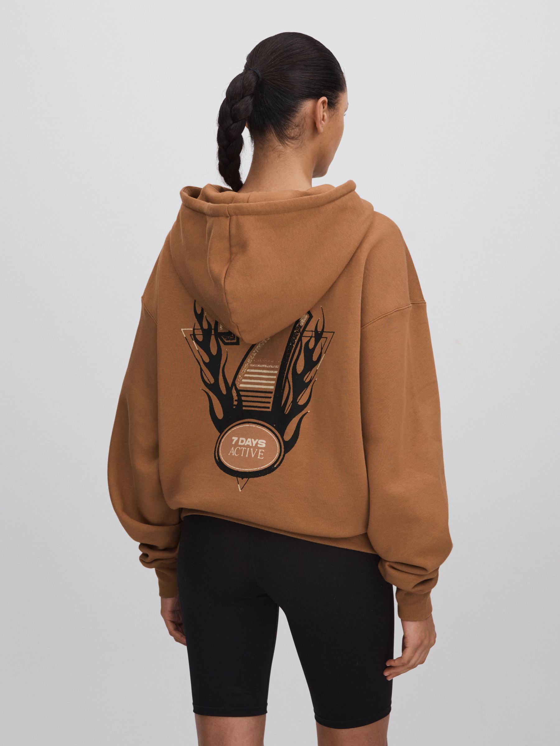 7 Days Active Cotton Hoodie in Cinnamon - Image 4 of 5
