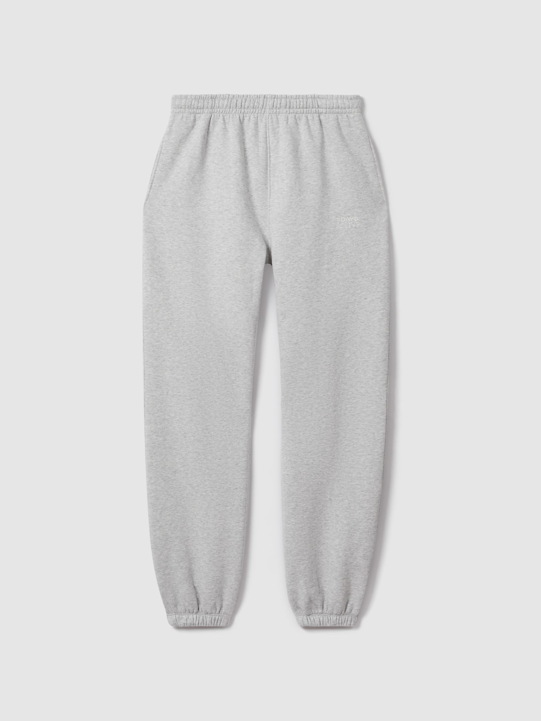 7 Days Active Fitted Cotton Joggers in Heather Grey - Image 2 of 6