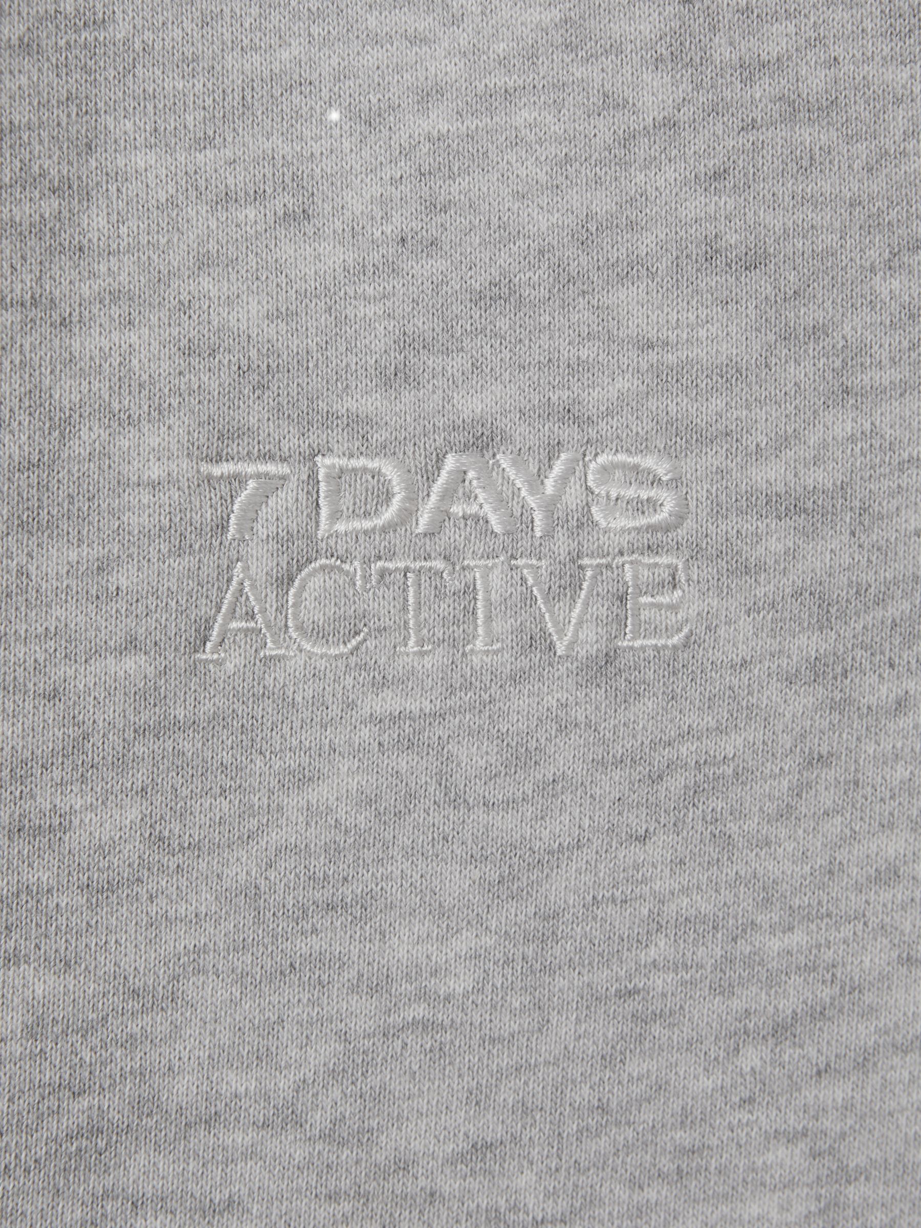 7 Days Active Fitted Cotton Joggers in Heather Grey - Image 6 of 6
