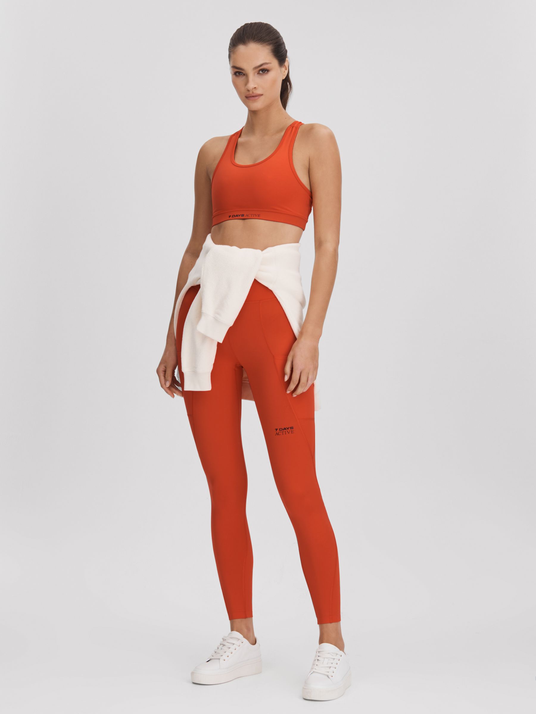 7 Days Active Racerback Sports Bra in Tomato Red - Image 3 of 5
