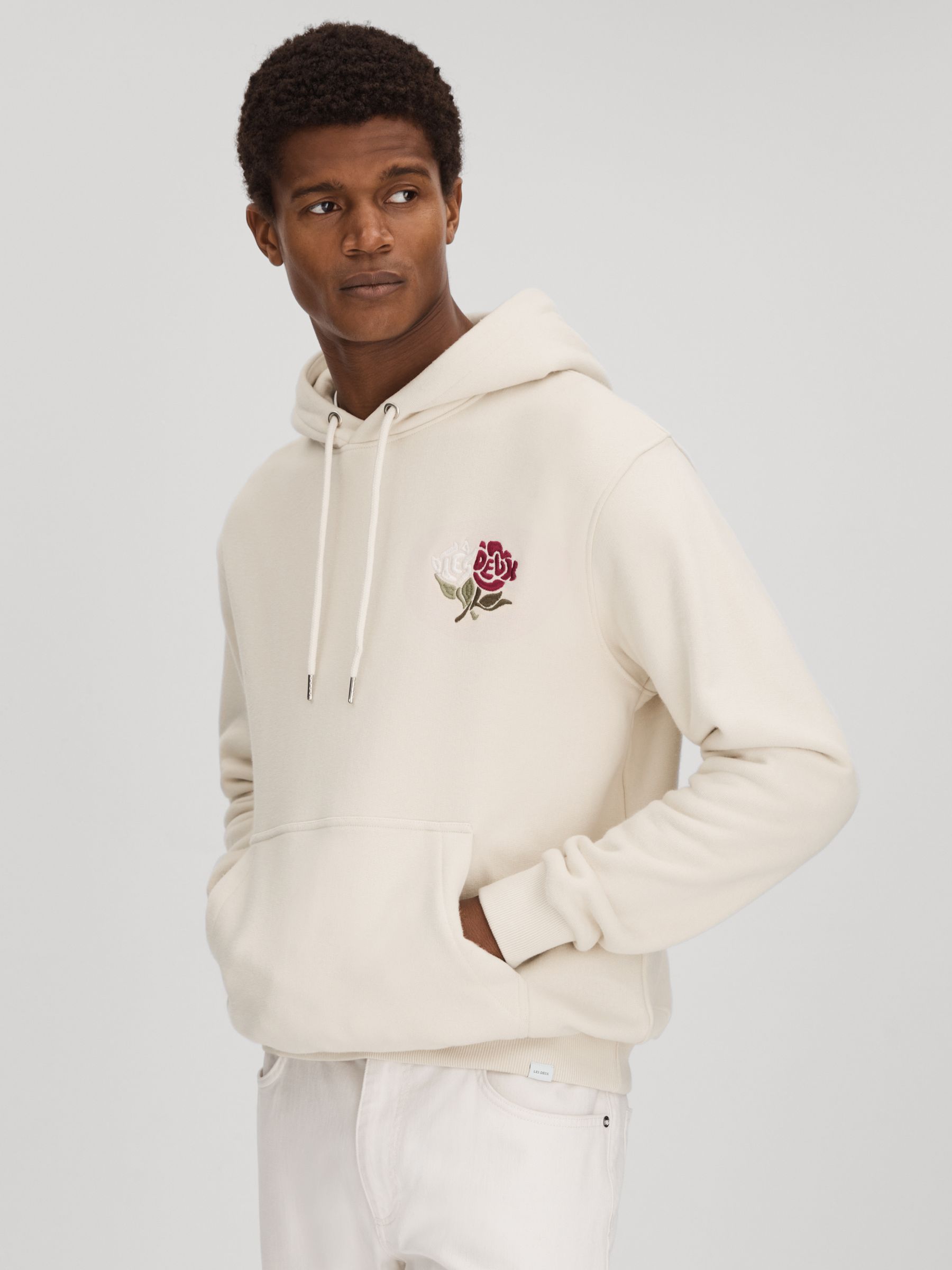 Les Deux Cotton Hoodie in Ivory - Image 1 of 6