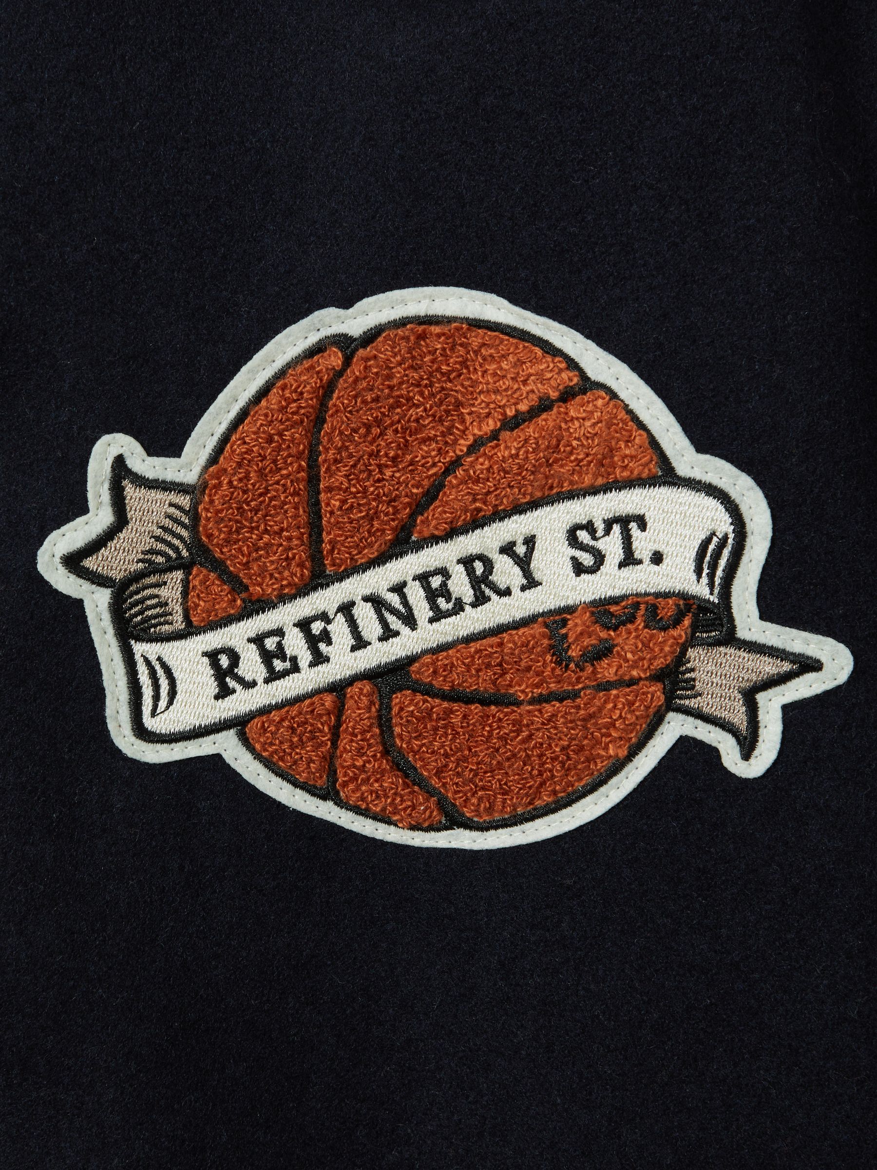 Les Deux Wool Blend Varsity Jacket in Dark Navy - Image 5 of 5