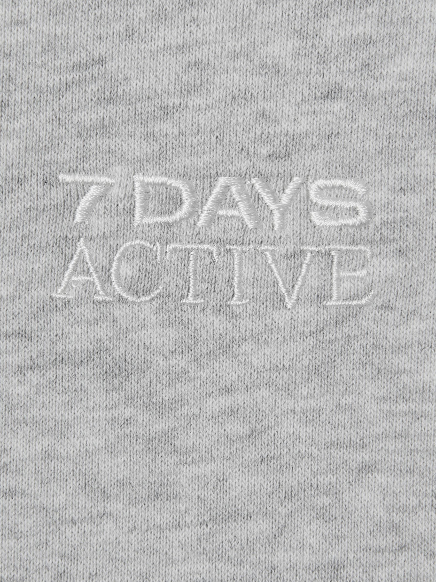 7 Days Active Cotton Crew Neck Sweatshirt in Heather Grey - Image 6 of 6