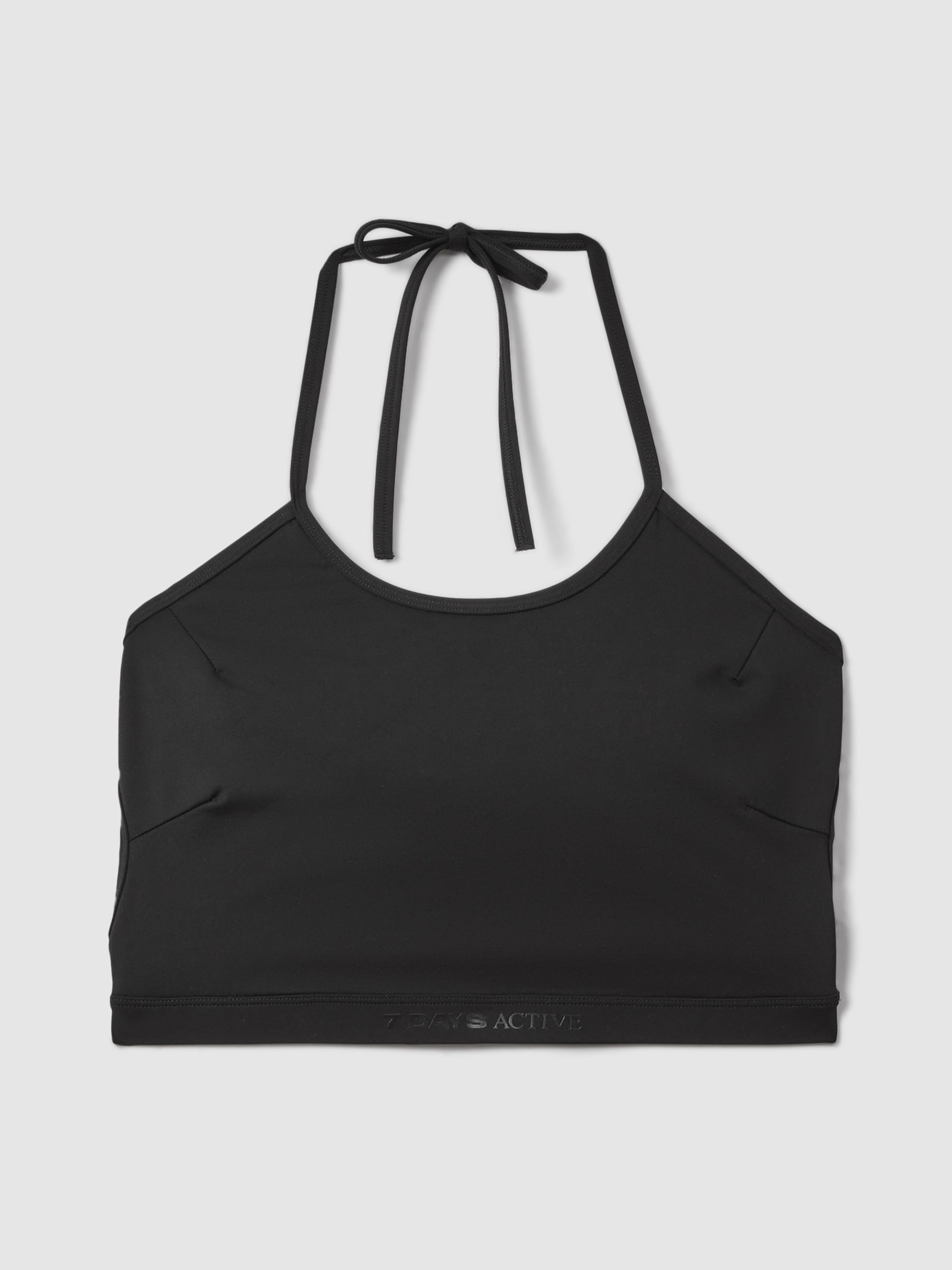 7 Days Active Halter Neck Cropped Top in Black - Image 2 of 5