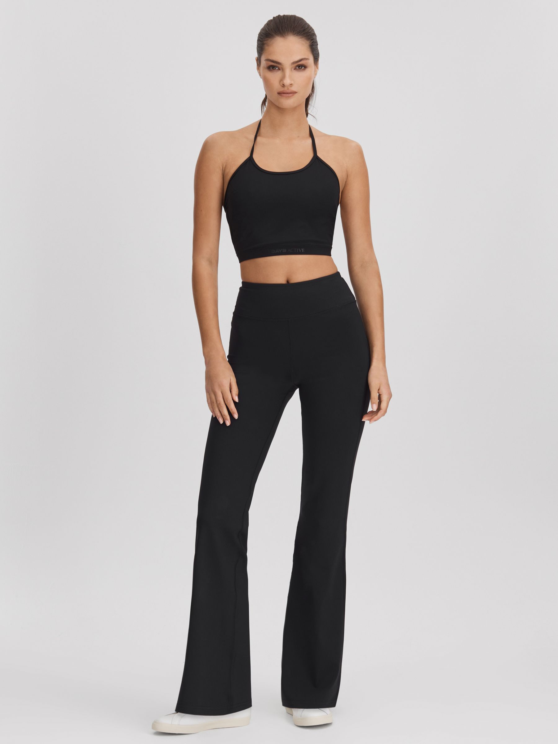 7 Days Active Halter Neck Cropped Top in Black - Image 3 of 5