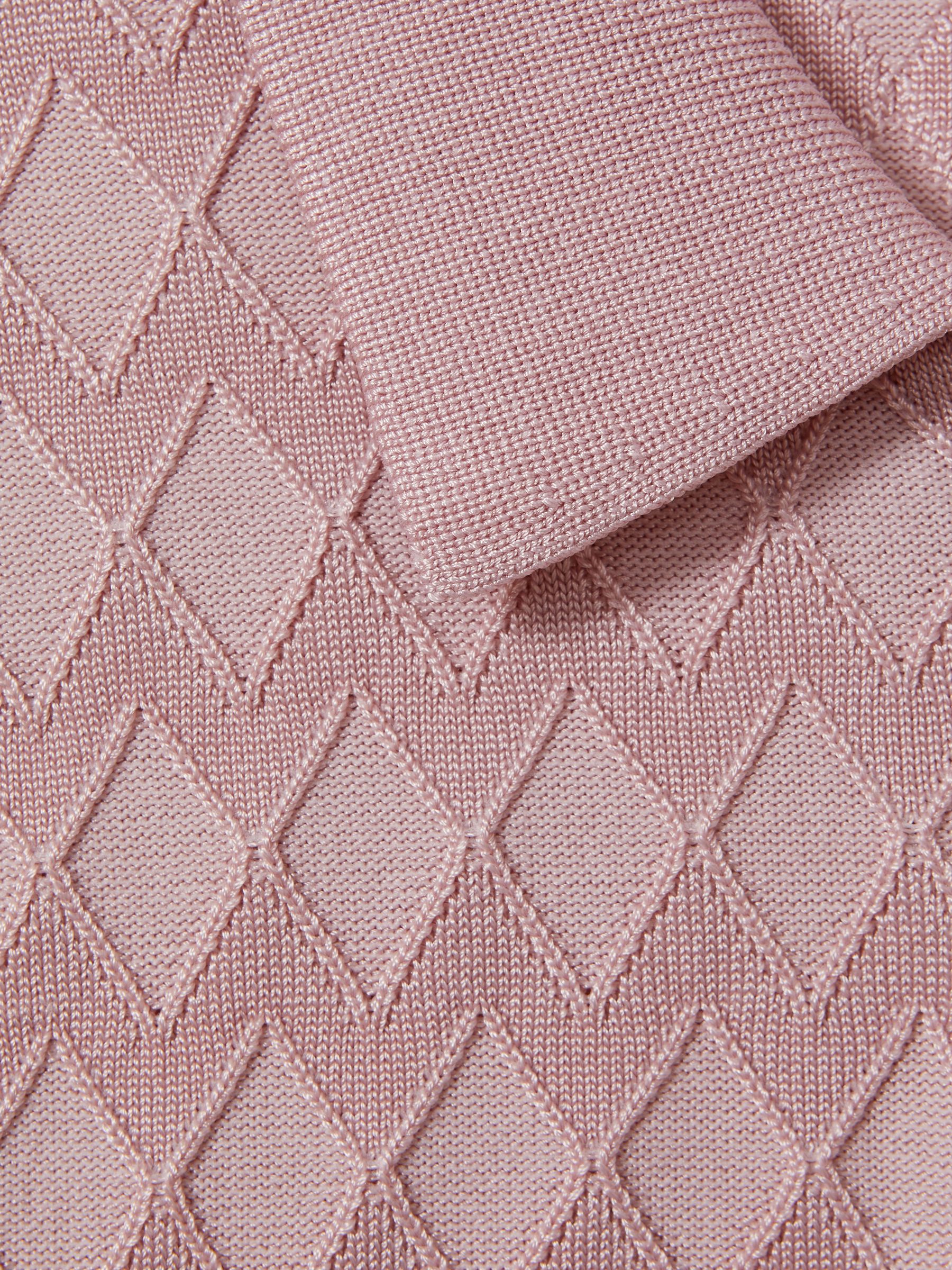 Half-Zip Knitted Polo Shirt in Soft Pink - Image 5 of 5