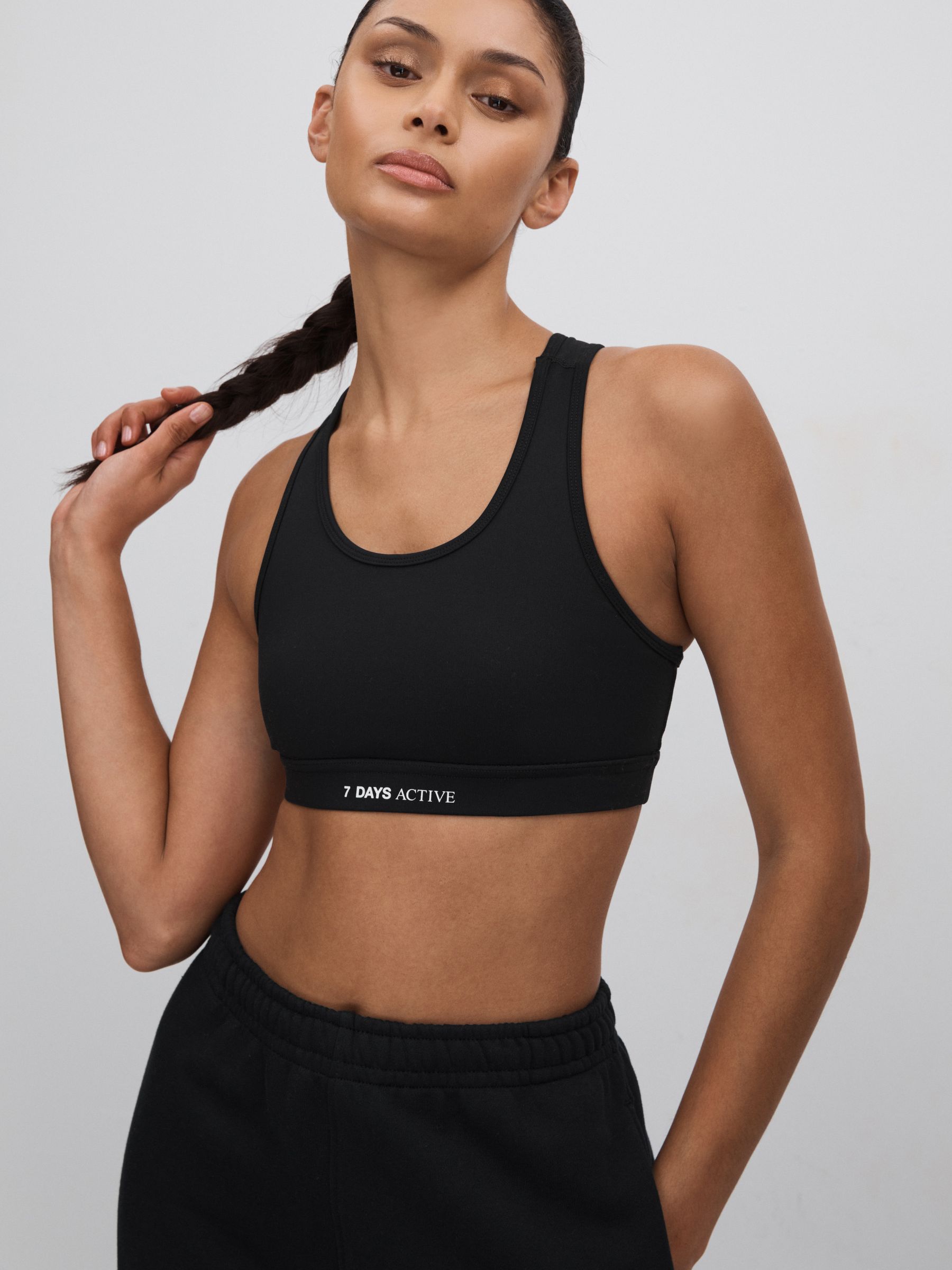 7 Days Active Racerback Sports Bra in Black - Image 3 of 5