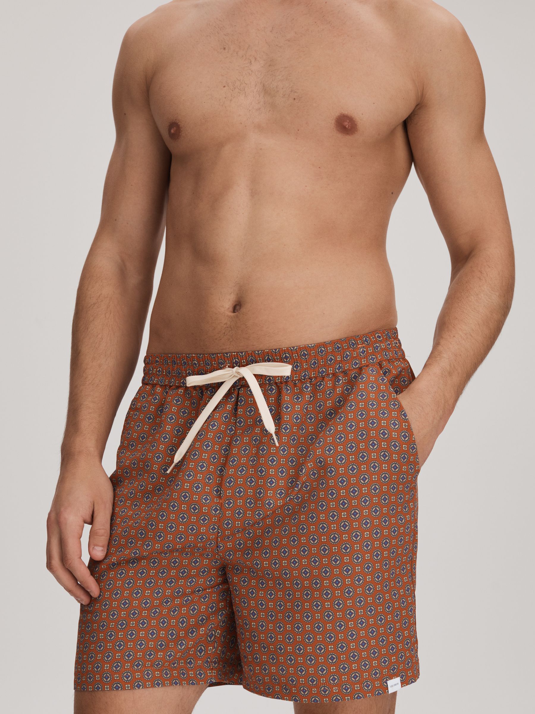 Les Deux Drawstring Swim Shorts in Terracotta - Image 1 of 6