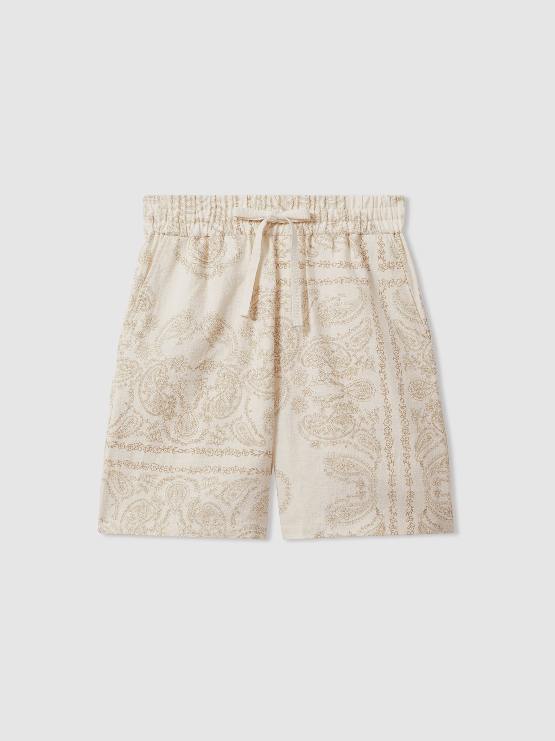 Les Deux Ramie-Cotton Drawstring Shorts in Ivory - Image 2 of 6