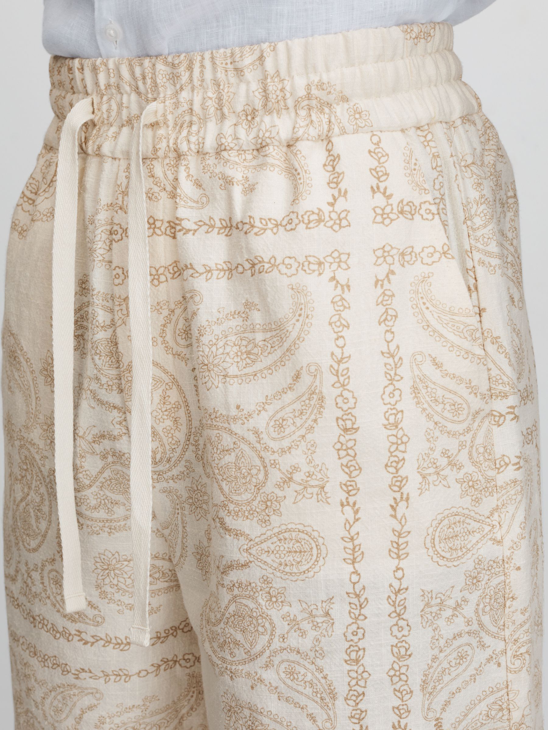 Les Deux Ramie-Cotton Drawstring Shorts in Ivory - Image 4 of 6