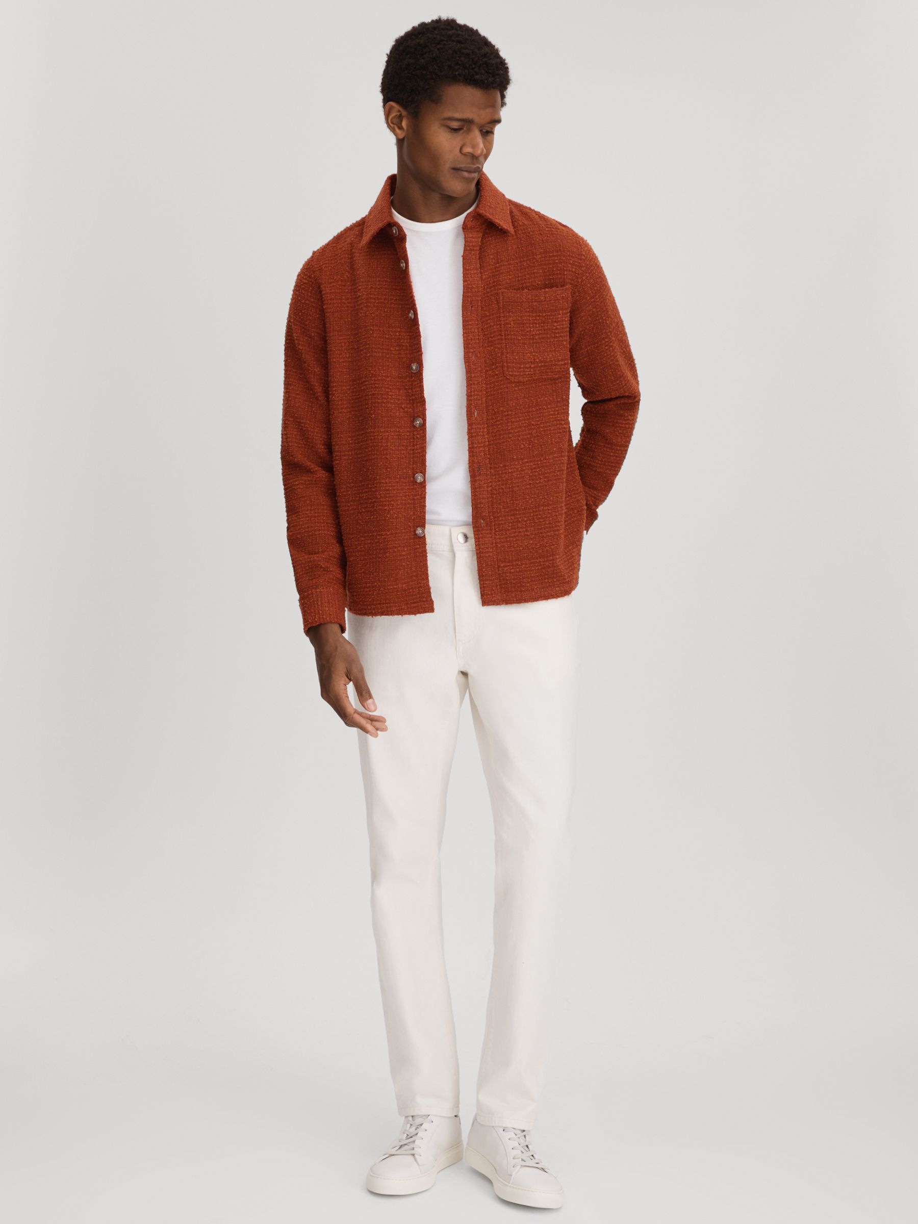 Les Deux Boucle Button-Through Shirt in Dark Orange - Image 3 of 6