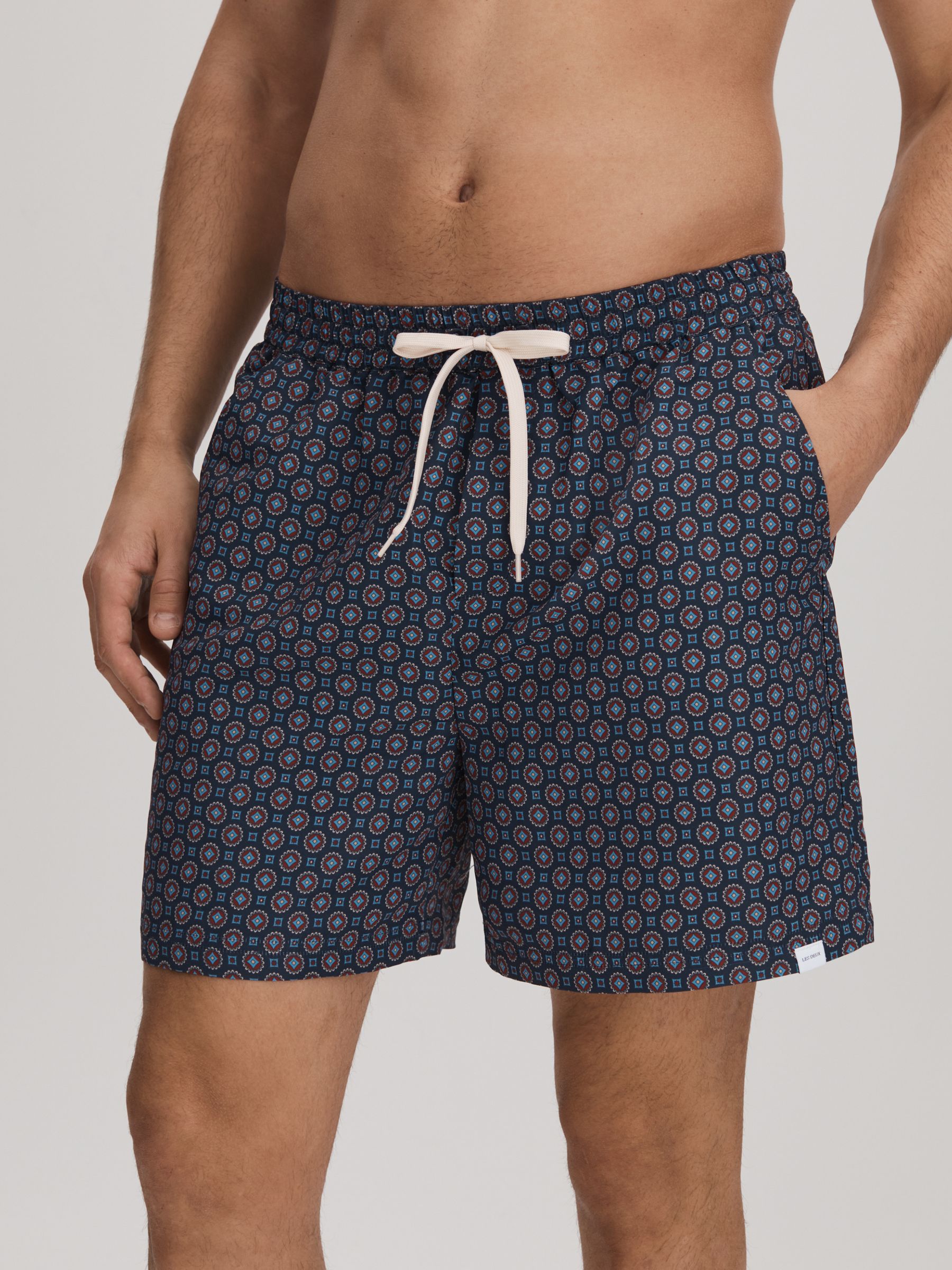Les Deux Drawstring Swim Shorts in Dark Navy - Image 3 of 6