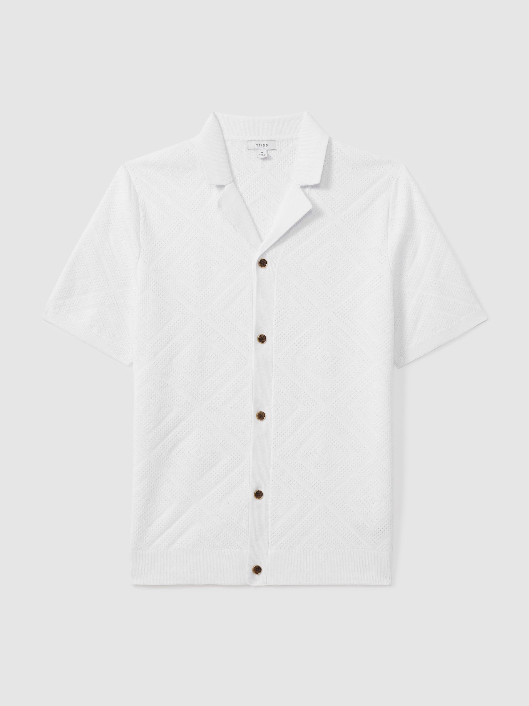 Cuban Collar 100% Cotton Shirt in White - Image 2 of 6