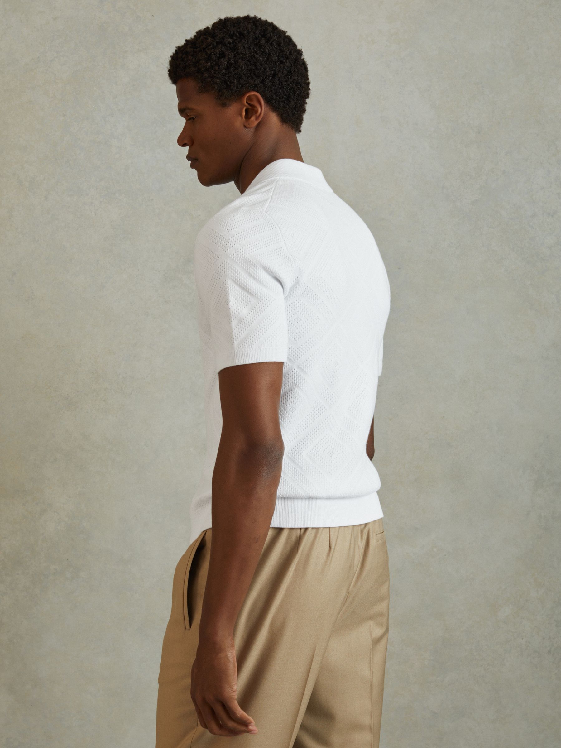Cuban Collar 100% Cotton Shirt in White - Image 5 of 6