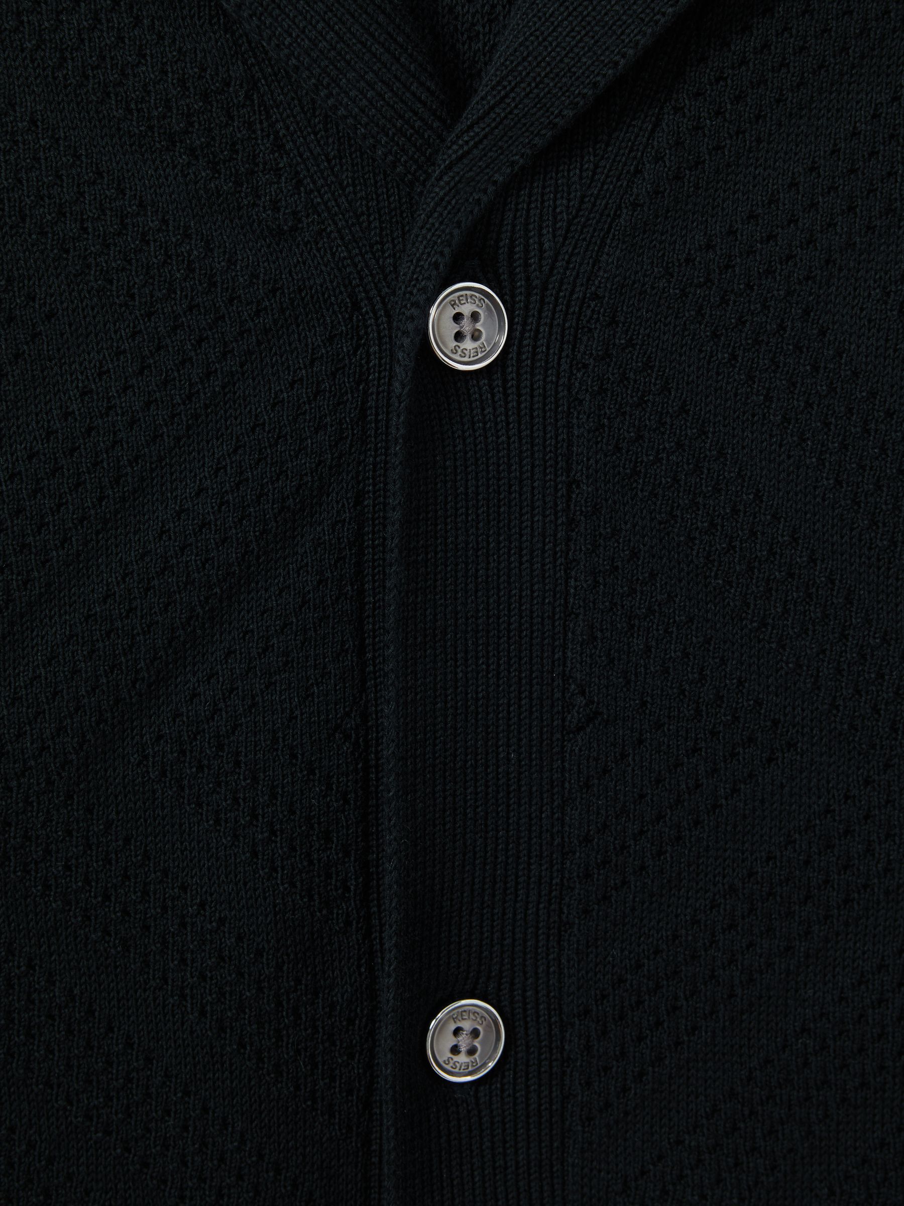 Cotton Cuban Collar Shirt in Navy - Image 6 of 6