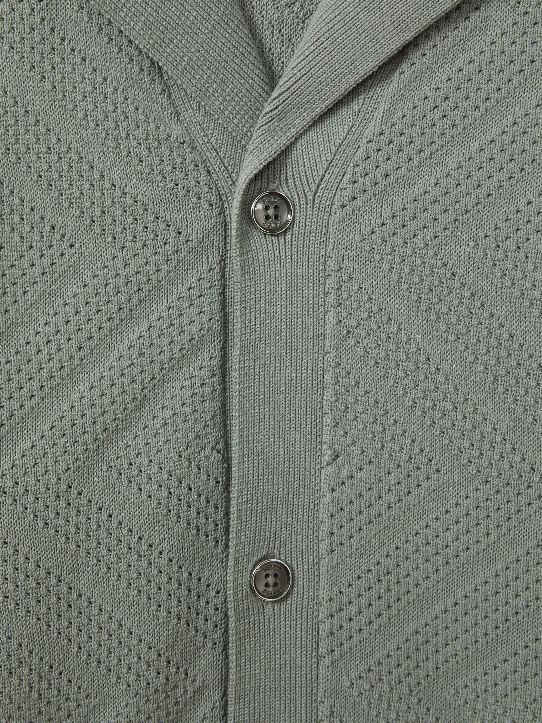 Cotton Cuban Collar Shirt in Soft Sage - Image 5 of 5
