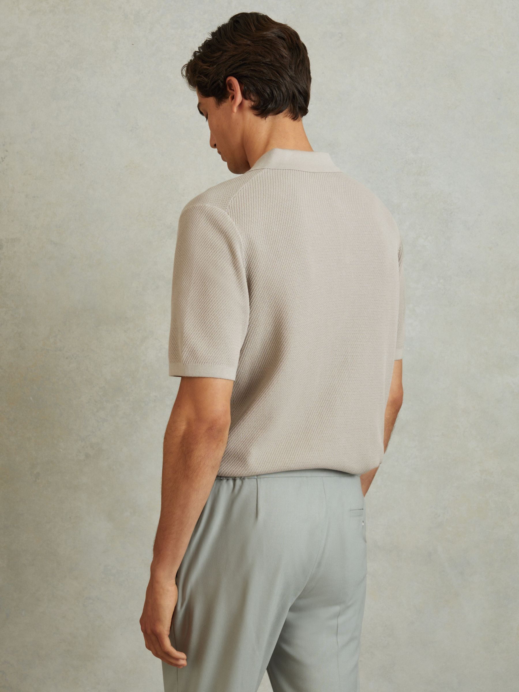 Cotton Blend Textured Shirt in Stone - Image 5 of 6