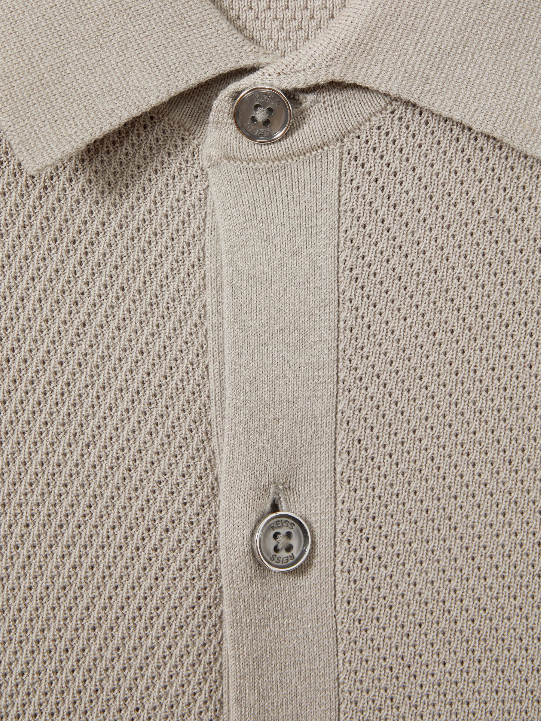 Cotton Blend Textured Shirt in Stone - Image 6 of 6