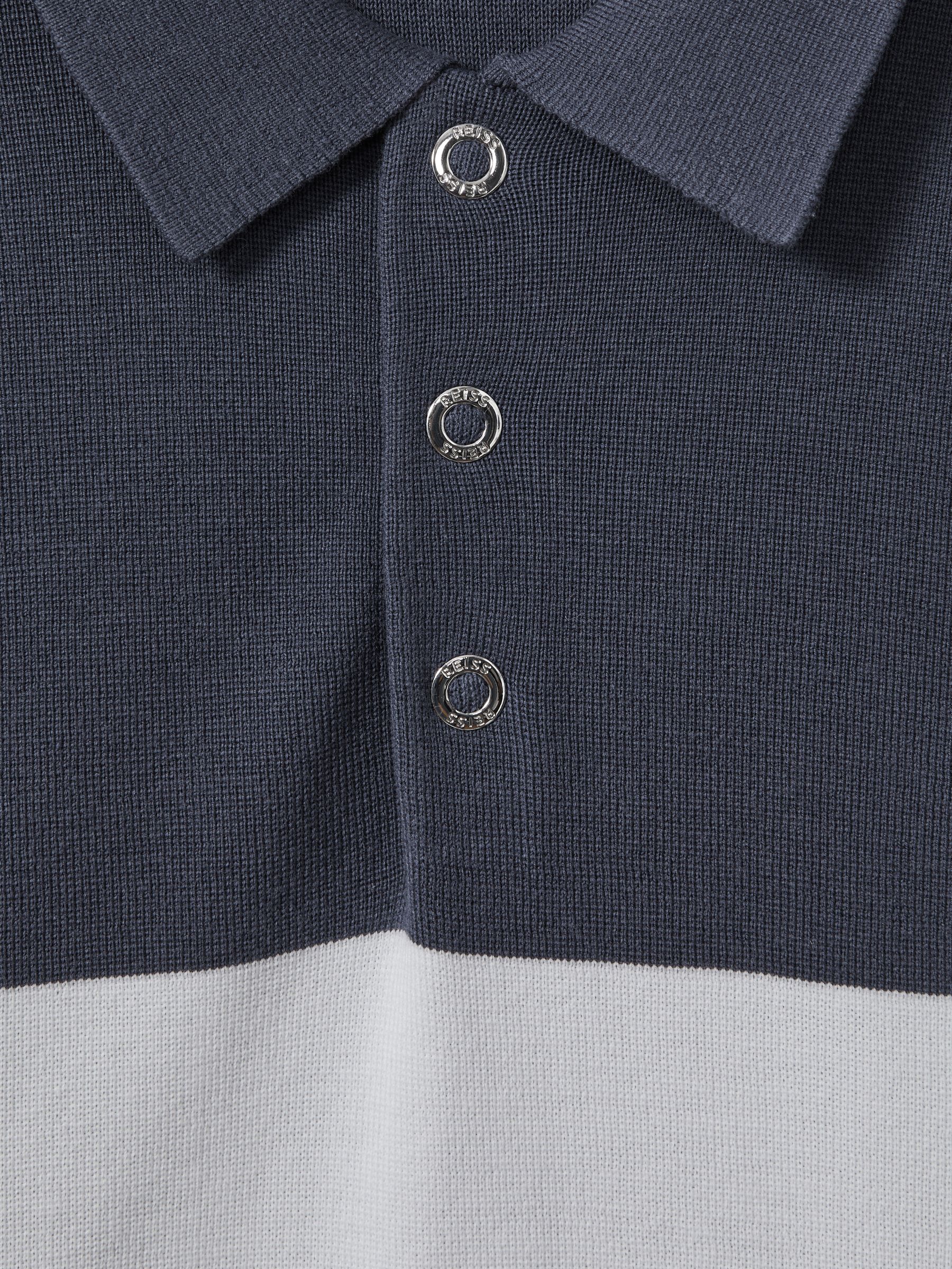 Colourblock Polo Shirt in Blue Multi - Image 5 of 5