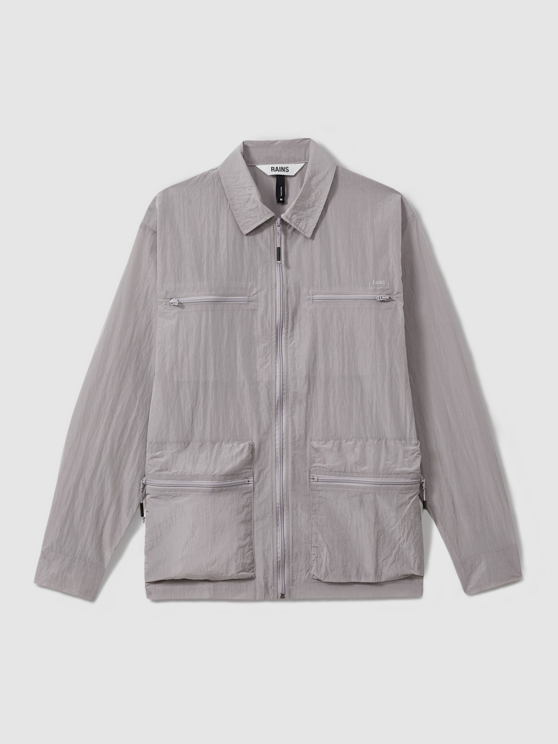 Rains Lightweight Crinkled Jacket in Flint Grey - Image 2 of 7