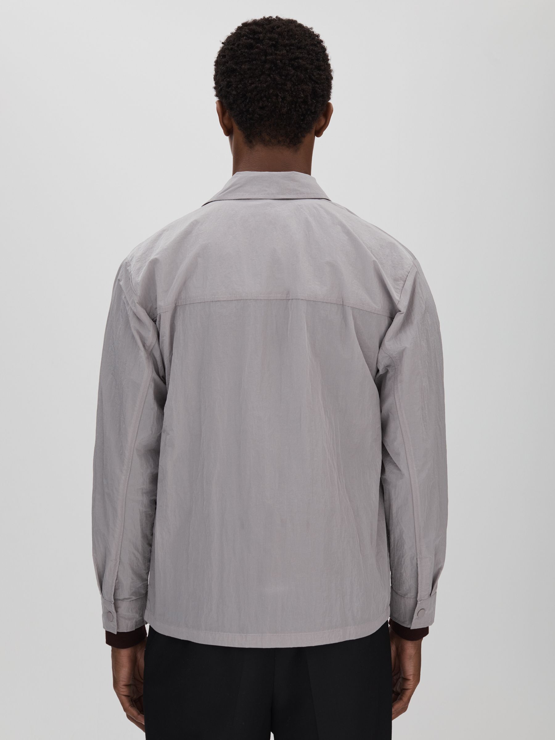 Rains Lightweight Crinkled Jacket in Flint Grey - Image 5 of 7