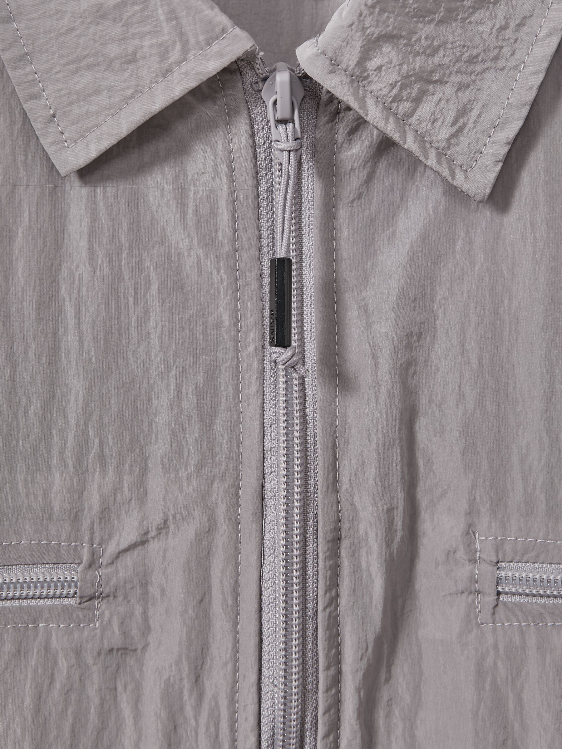 Rains Lightweight Crinkled Jacket in Flint Grey - Image 6 of 7
