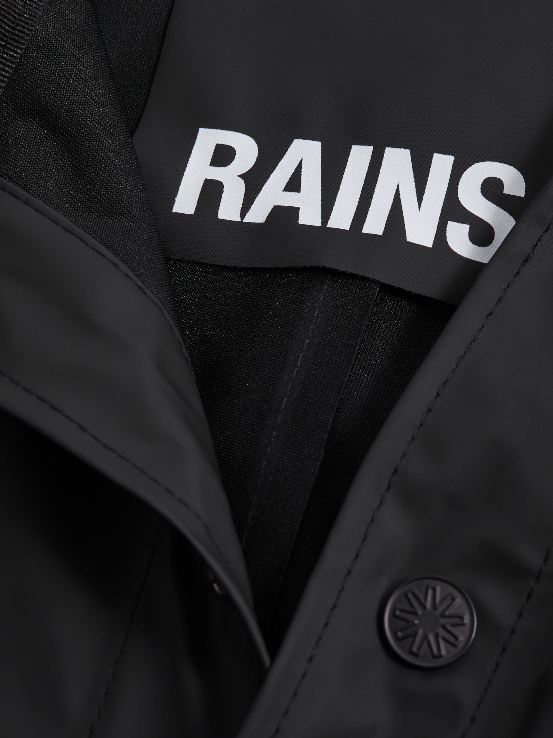 Rains Longline Hooded Raincoat in Black - Image 5 of 5