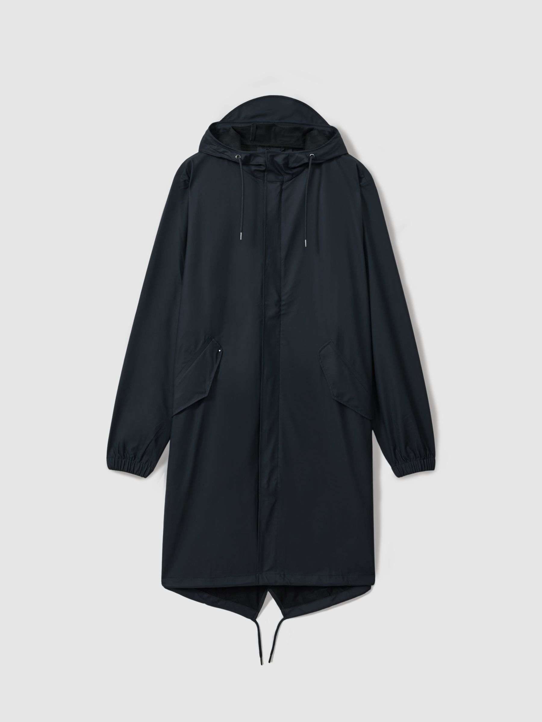Rains Unisex Fishtail Parka in Navy - Image 2 of 6