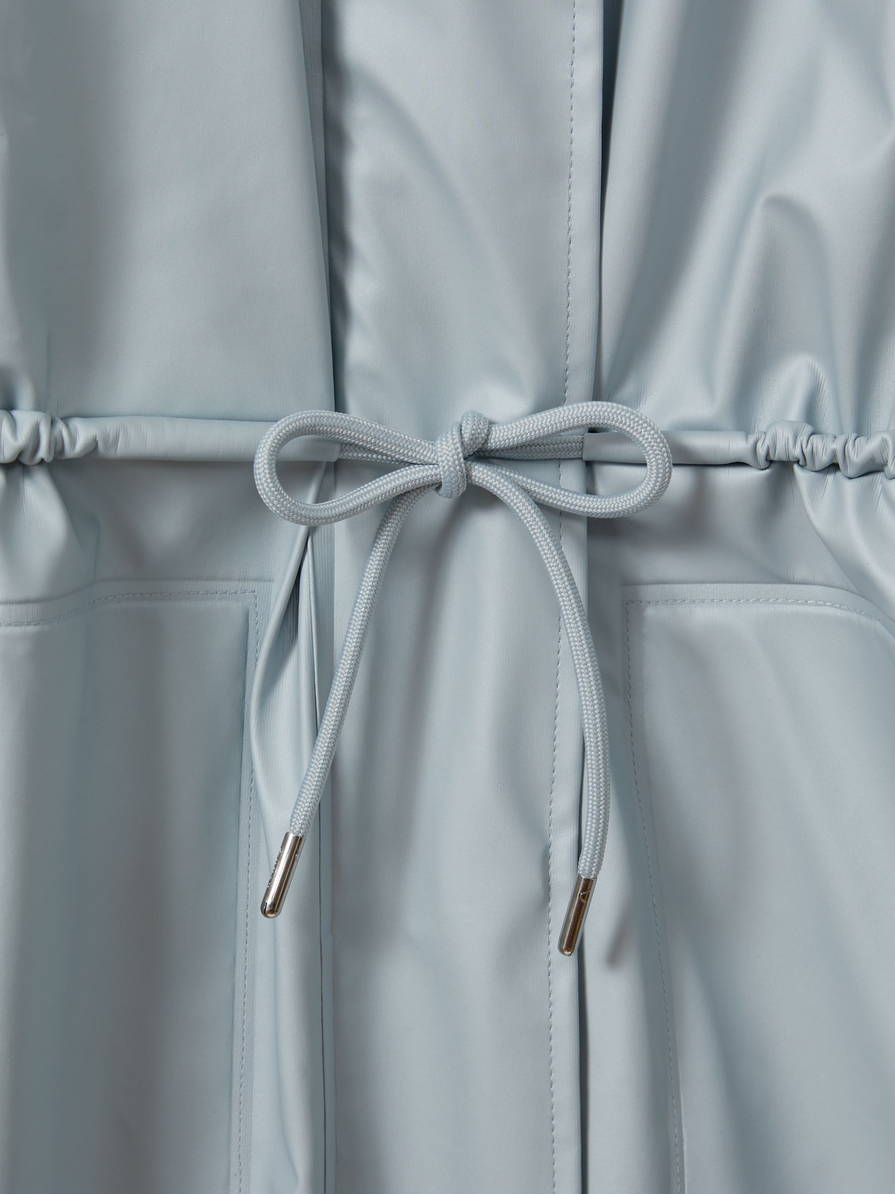 Rains Drawstring Parka Raincoat in Light Blue - Image 6 of 6