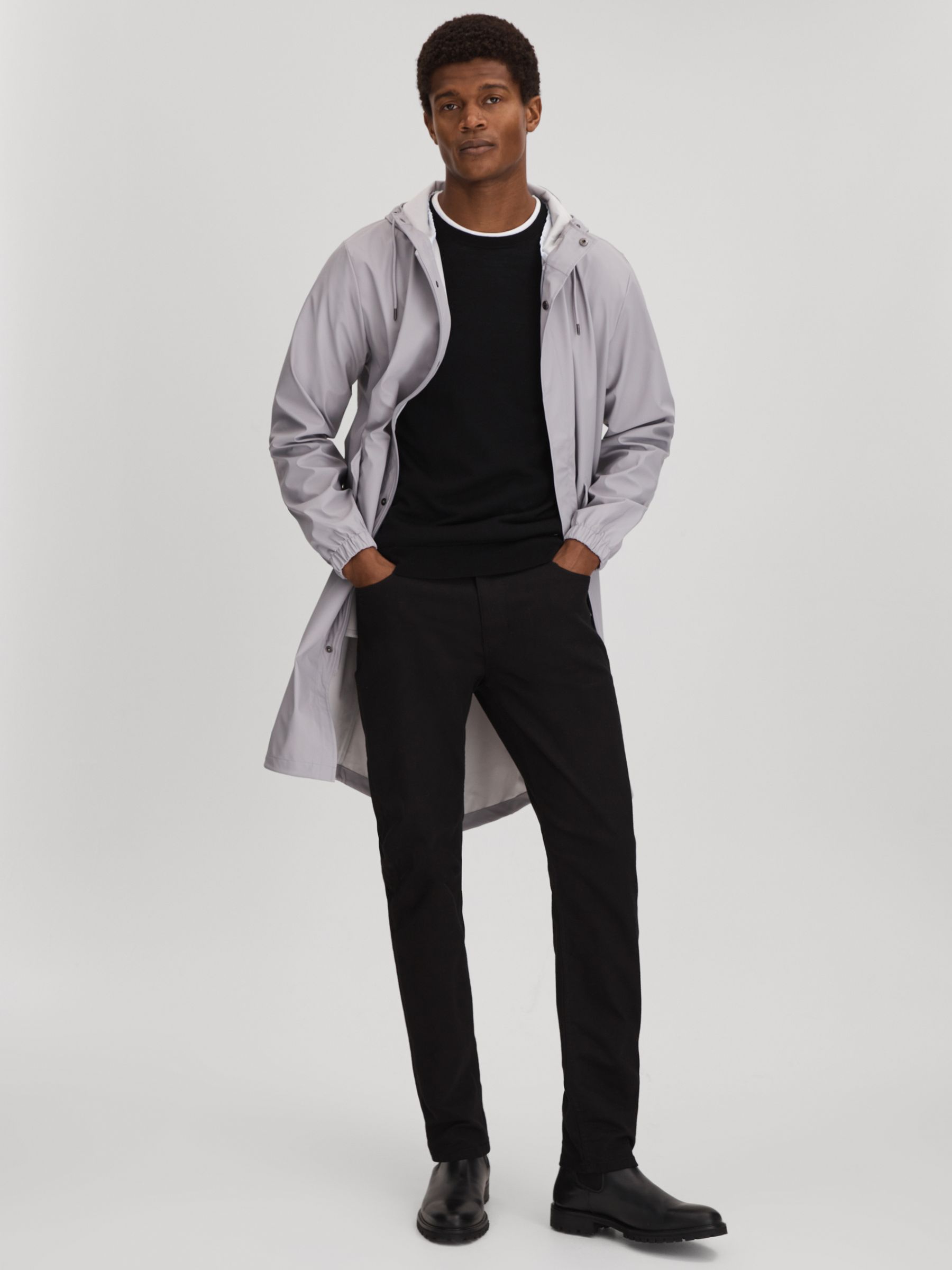 Rains Unisex Fishtail Parka in Flint Grey - Image 1 of 7 Rains Unisex Fishtail Parka in Flint Grey - Image 1 of 7