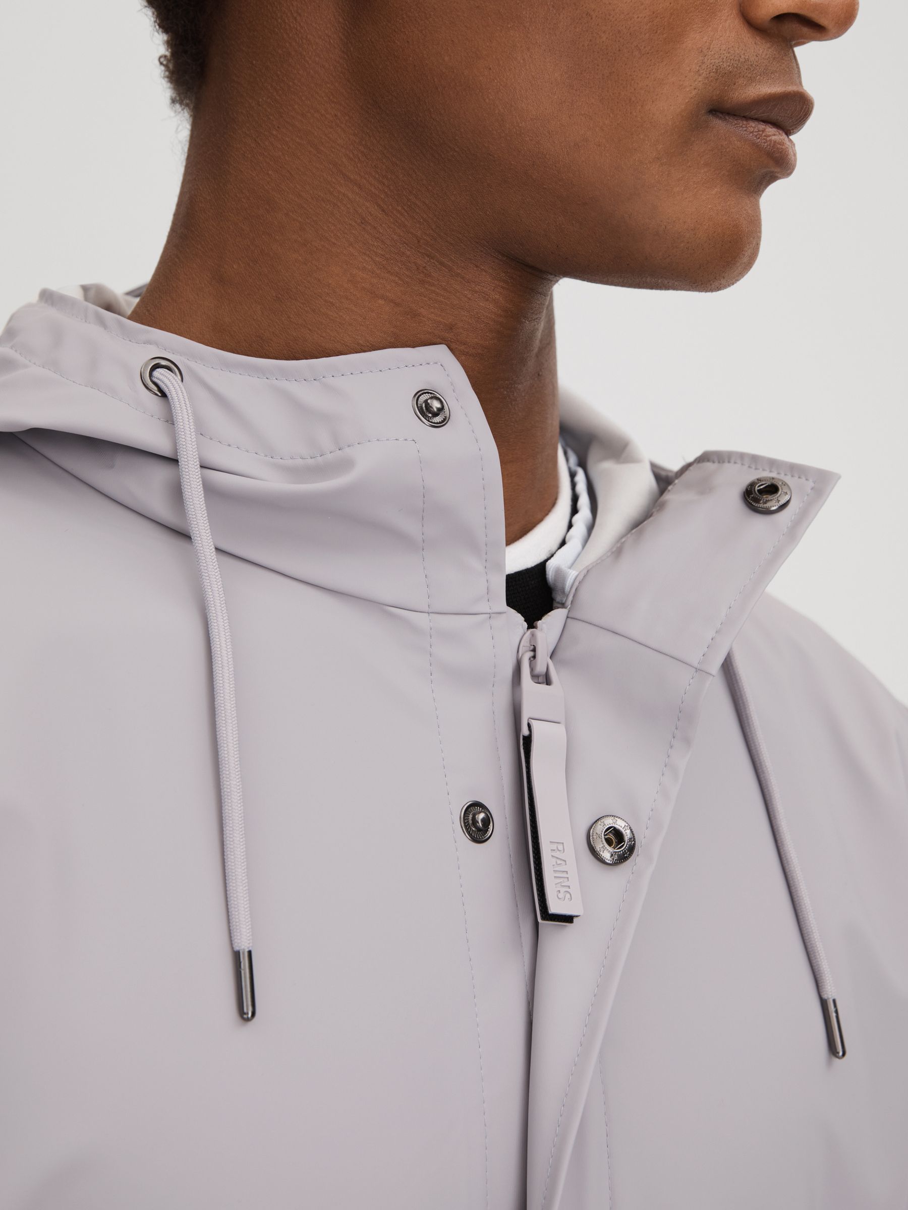 Rains Unisex Fishtail Parka in Flint Grey - Image 4 of 7