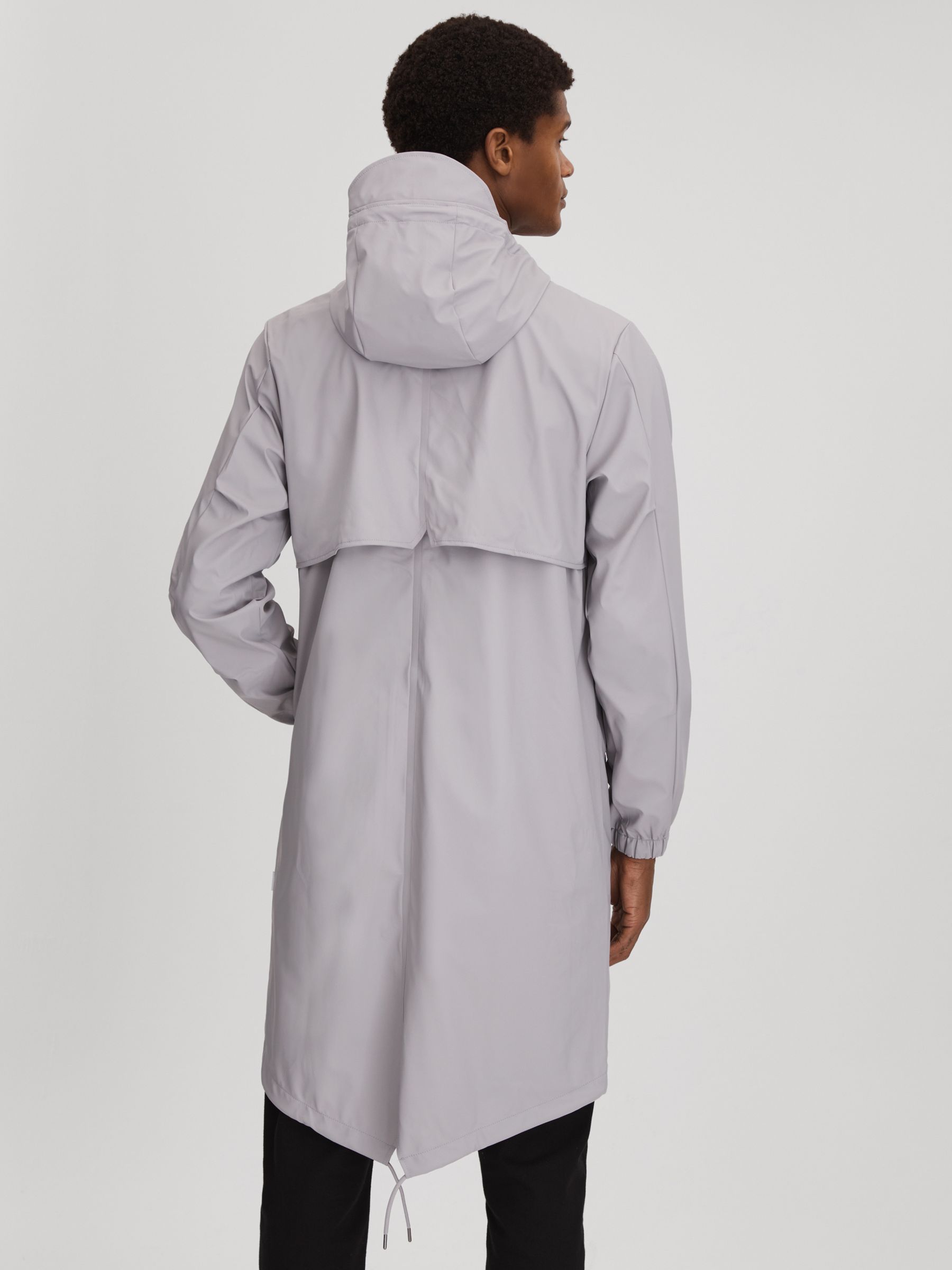 Rains Unisex Fishtail Parka in Flint Grey - Image 5 of 7