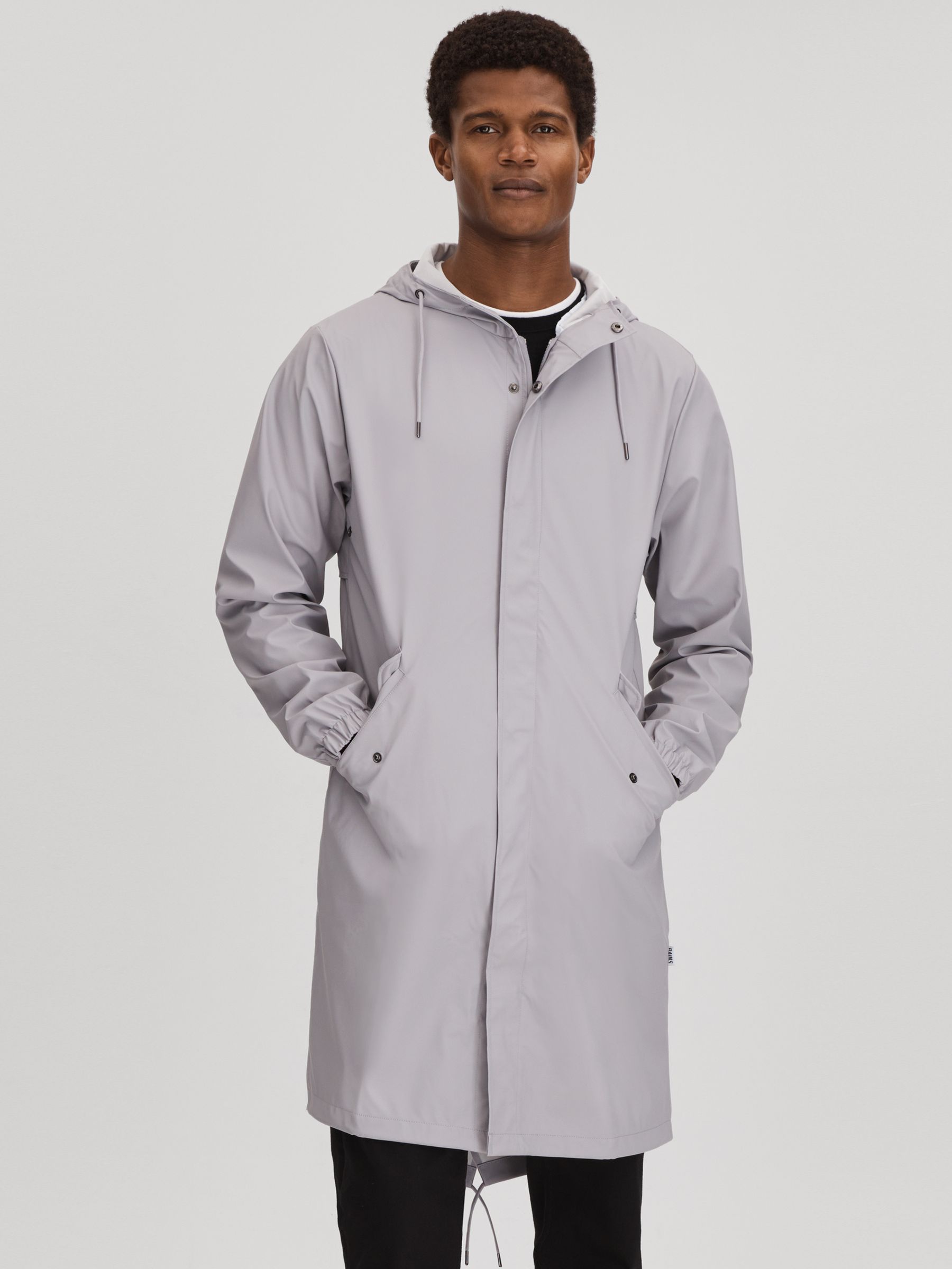 Rains Unisex Fishtail Parka in Flint Grey - Image 6 of 7