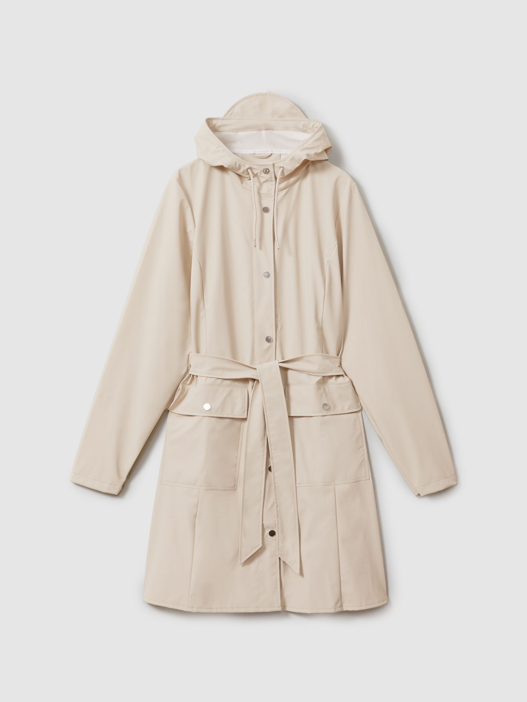 Rains Belted Raincoat in Dune Cream - Image 2 of 6