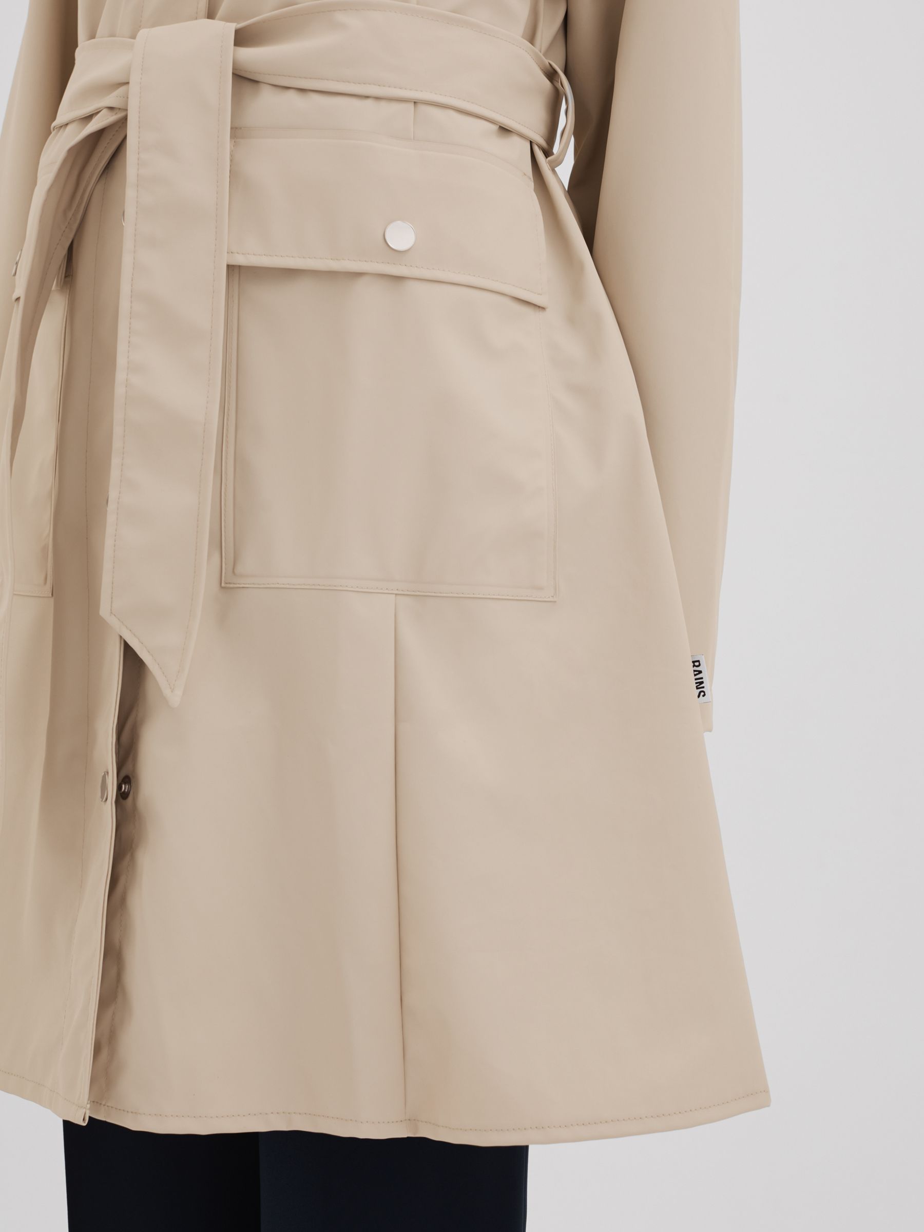 Rains Belted Raincoat in Dune Cream - Image 3 of 4