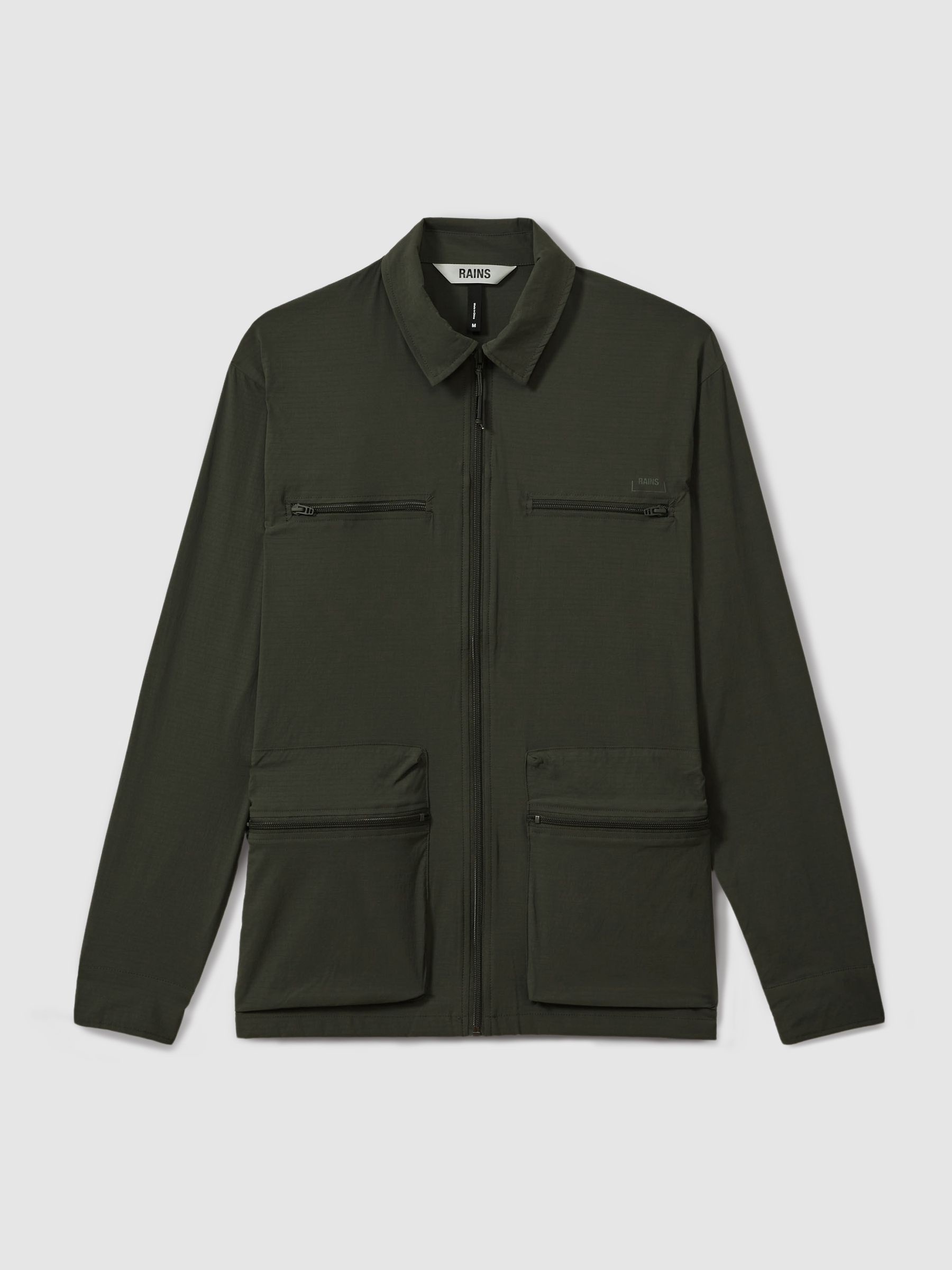 Rains Utility Overshirt in Green - Image 2 of 6