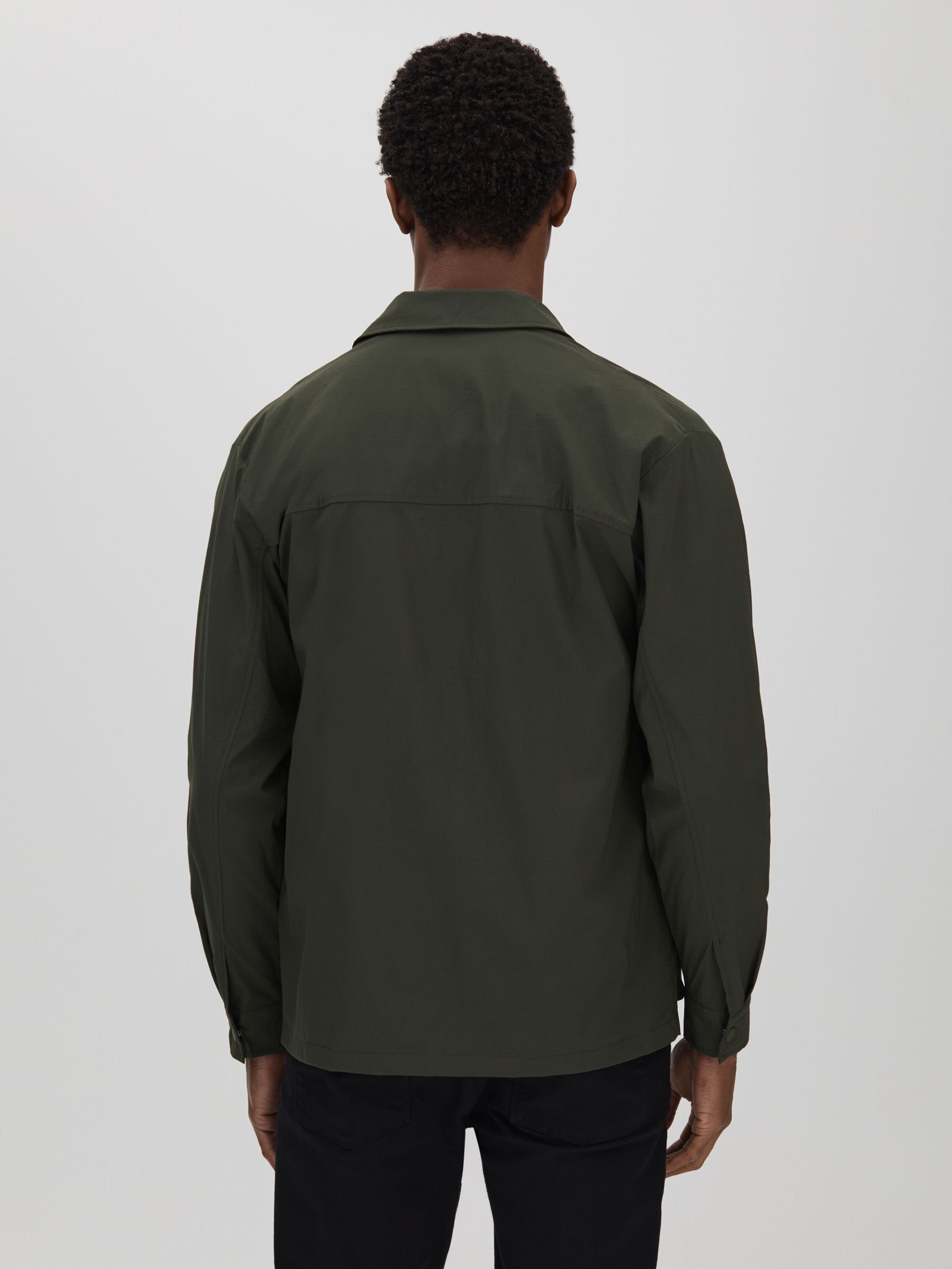Rains Utility Overshirt in Green - Image 5 of 6