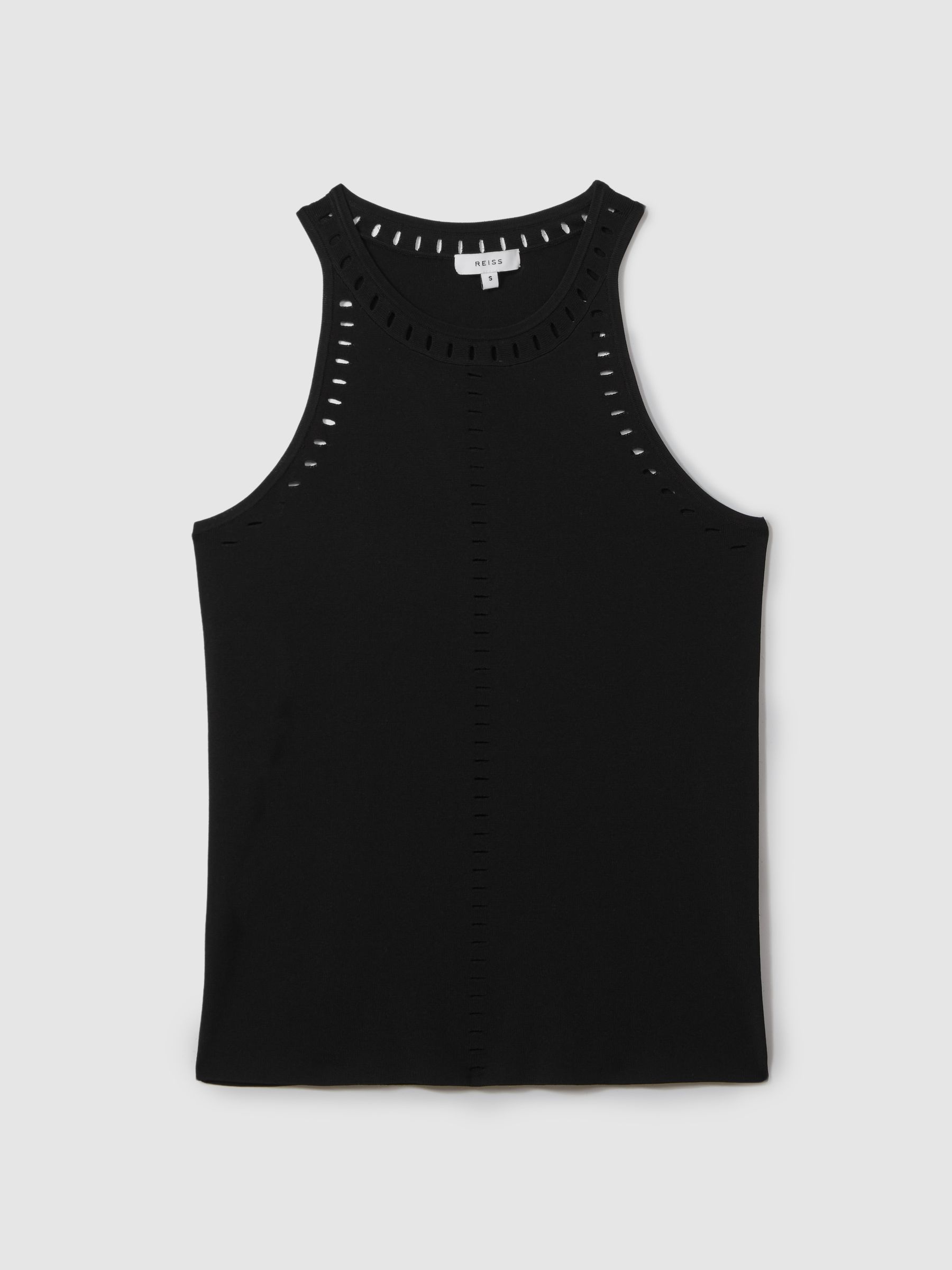Fitted Cut-Out Detail Vest in Black - Image 2 of 5