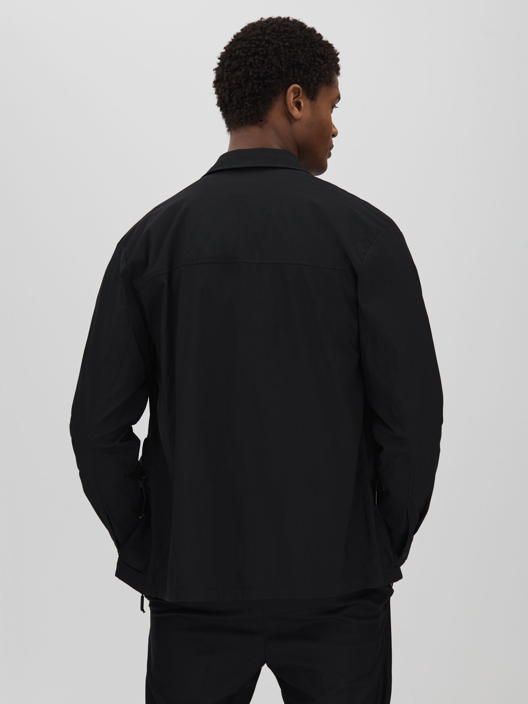 Rains Utility Overshirt in Black - Image 5 of 6