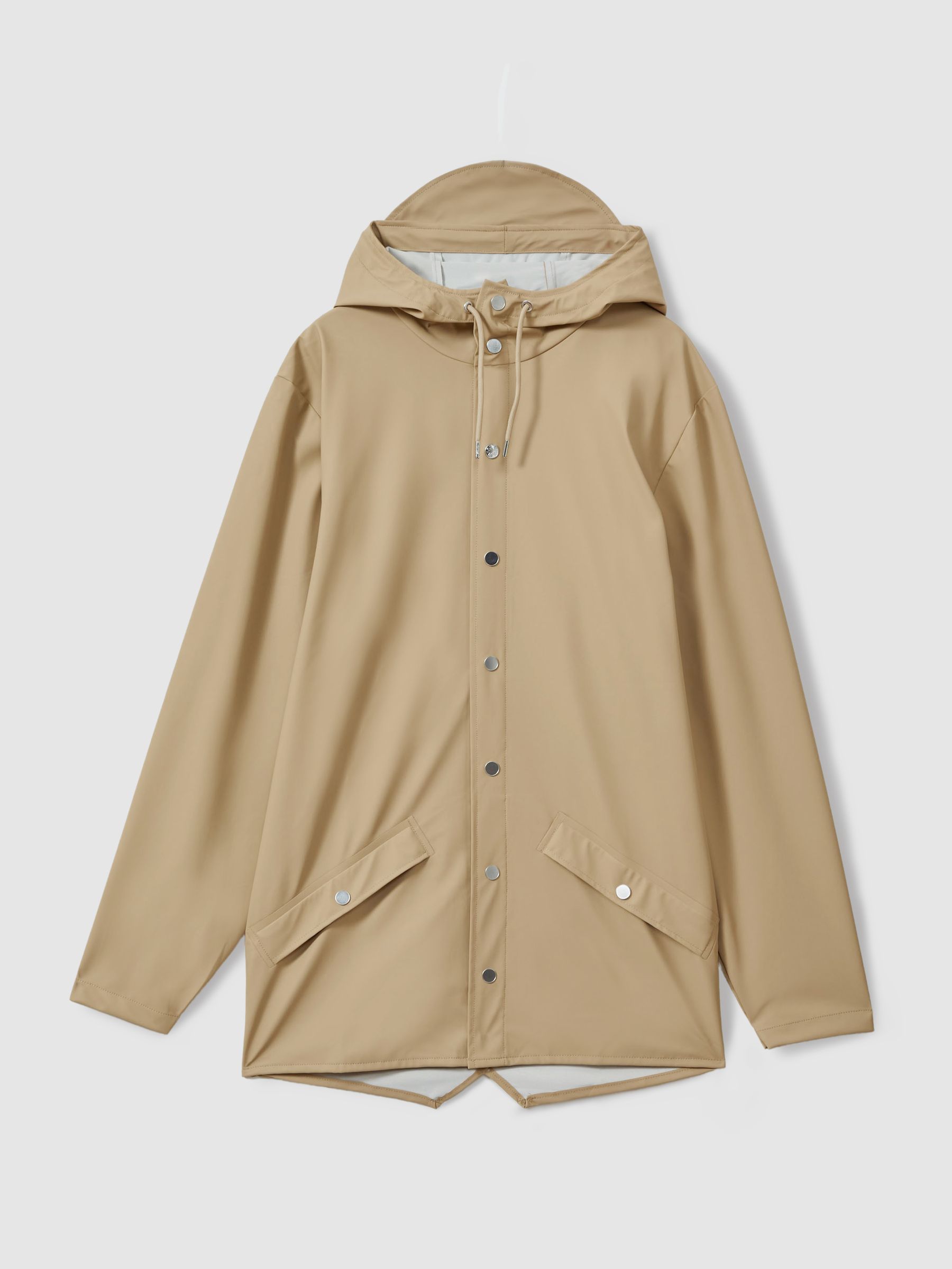 Rains Unisex Hooded Raincoat in Sand - Image 2 of 6