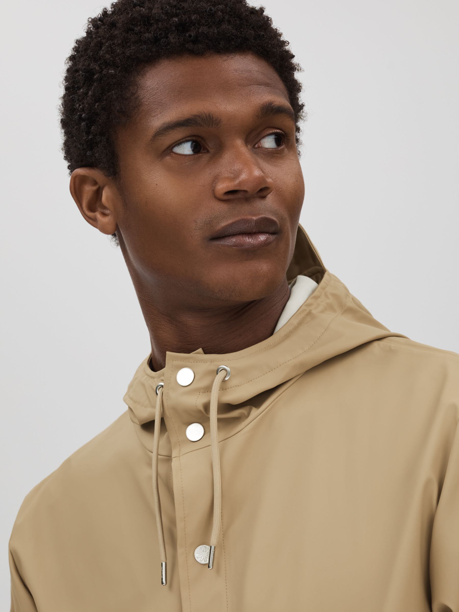 Rains Unisex Hooded Raincoat in Sand - Image 4 of 6