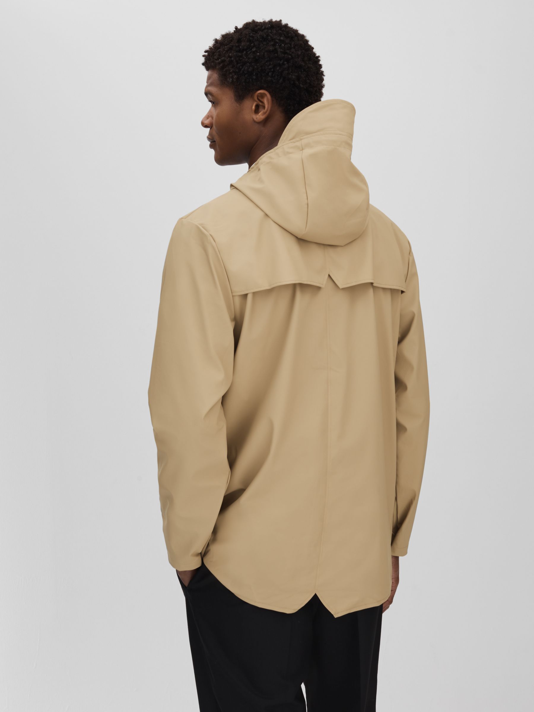 Rains Unisex Hooded Raincoat in Sand - Image 5 of 6