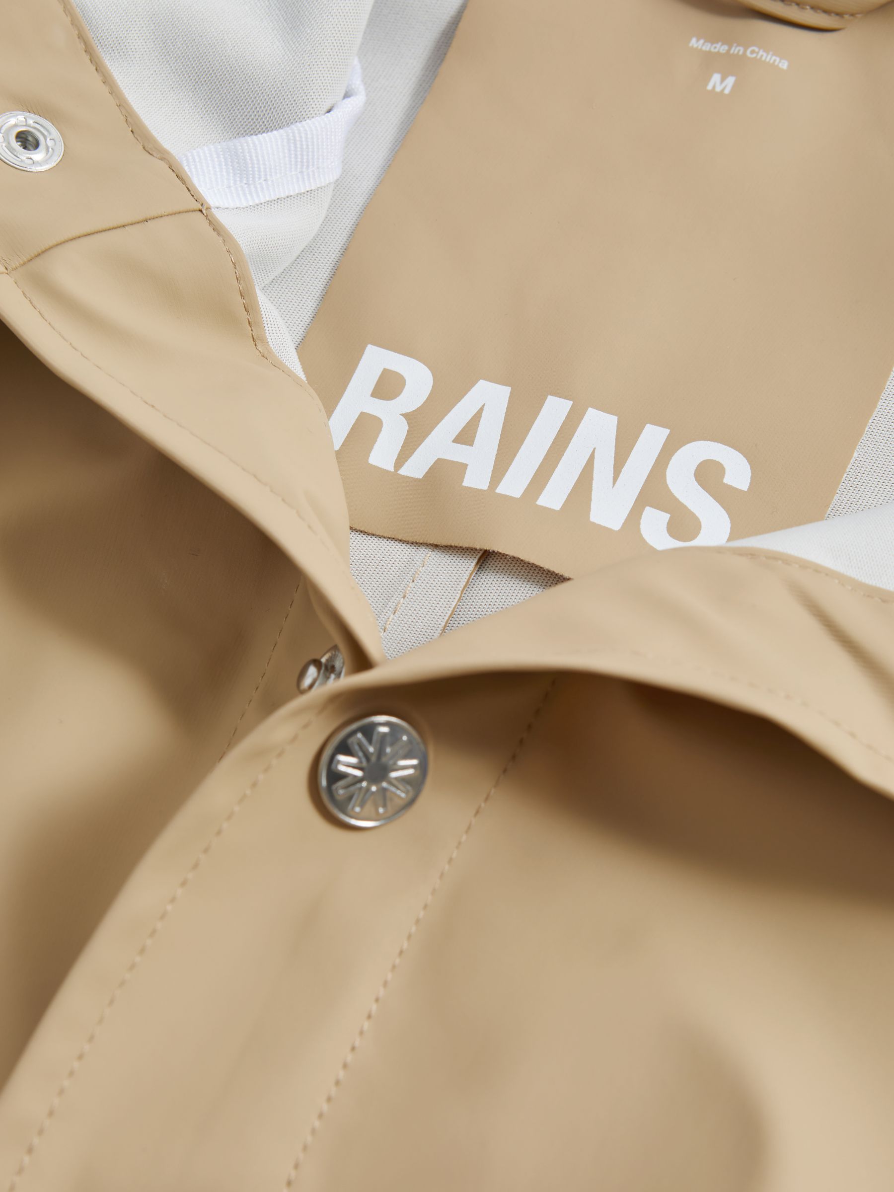 Rains Unisex Hooded Raincoat in Sand - Image 6 of 6