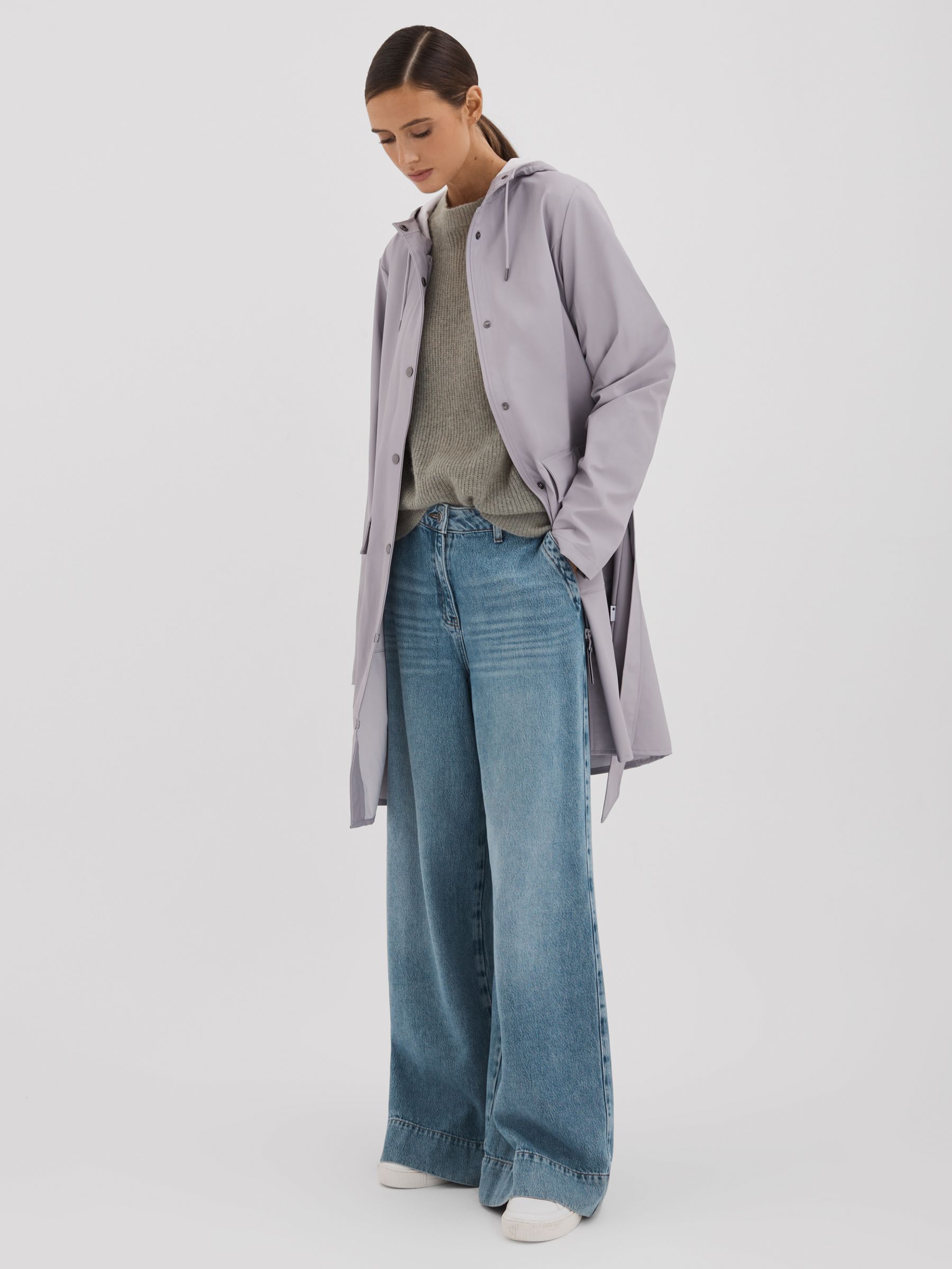 Rains Flint Grey Rains Flint Grey Belted Raincoat - Image 3 of 6