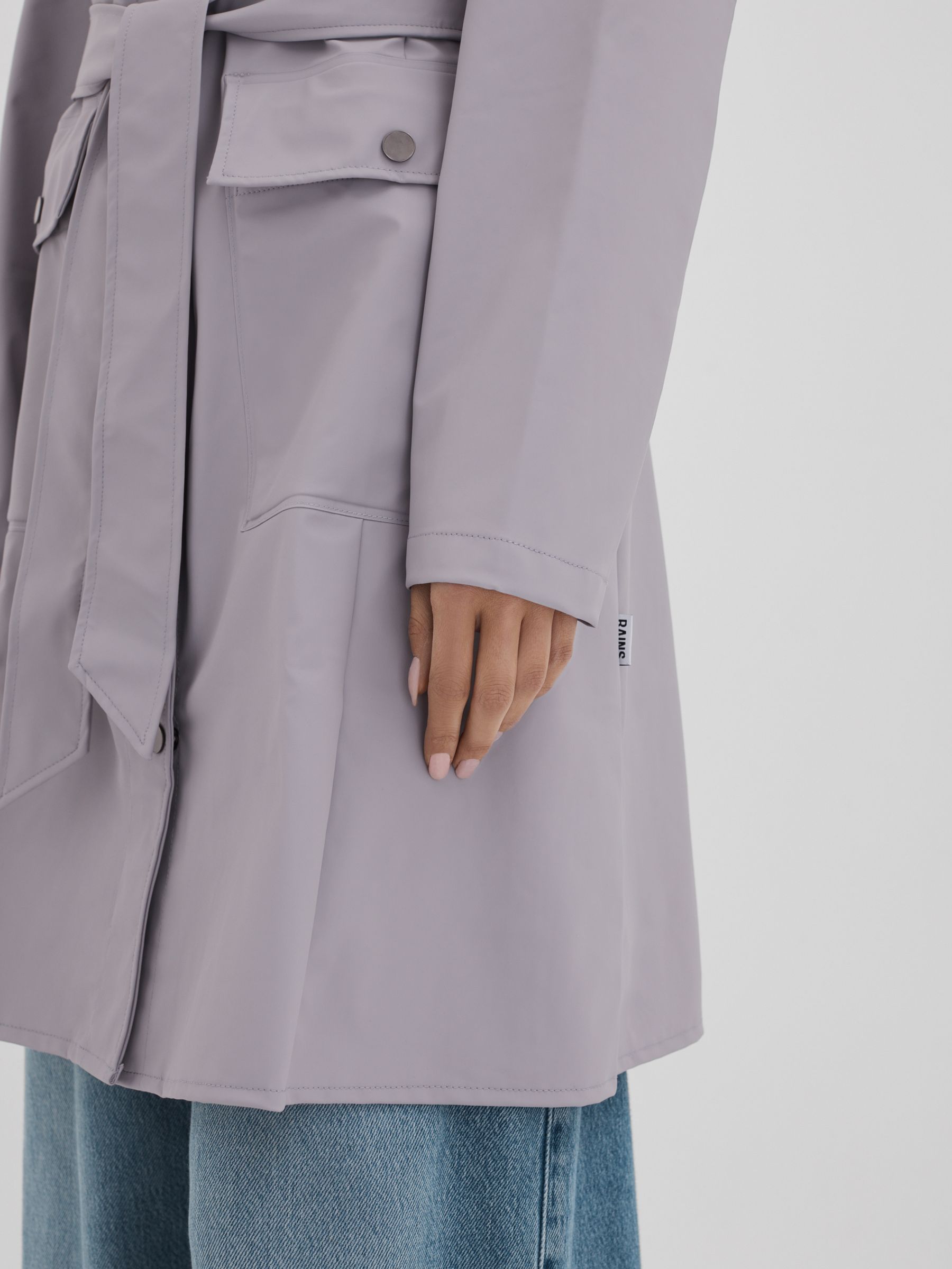 Rains Flint Grey Rains Flint Grey Belted Raincoat - Image 4 of 6