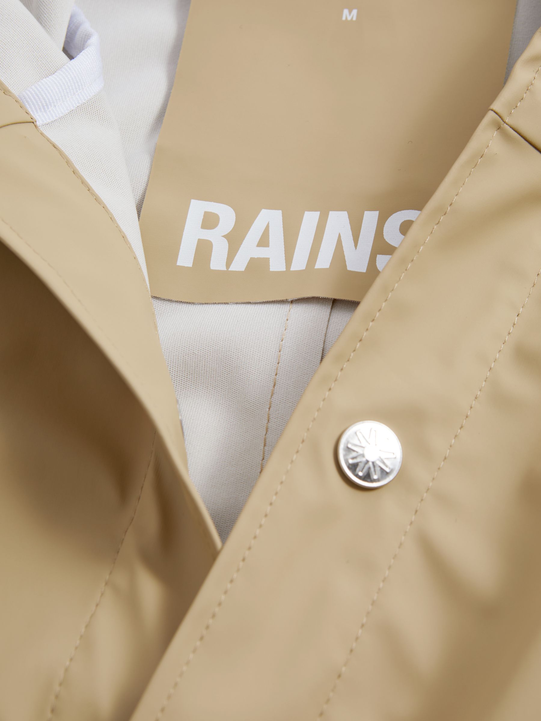 Rains Longline Hooded Raincoat in Sand - Image 6 of 6
