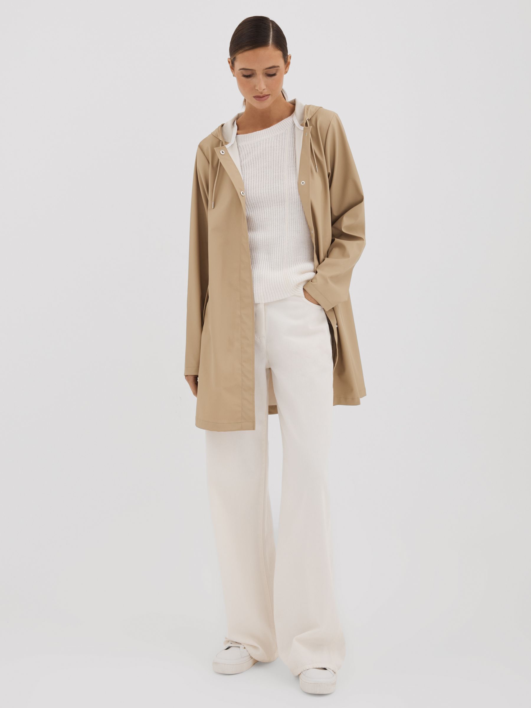 Rains A-Line Raincoat in Sand - Image 1 of 4
